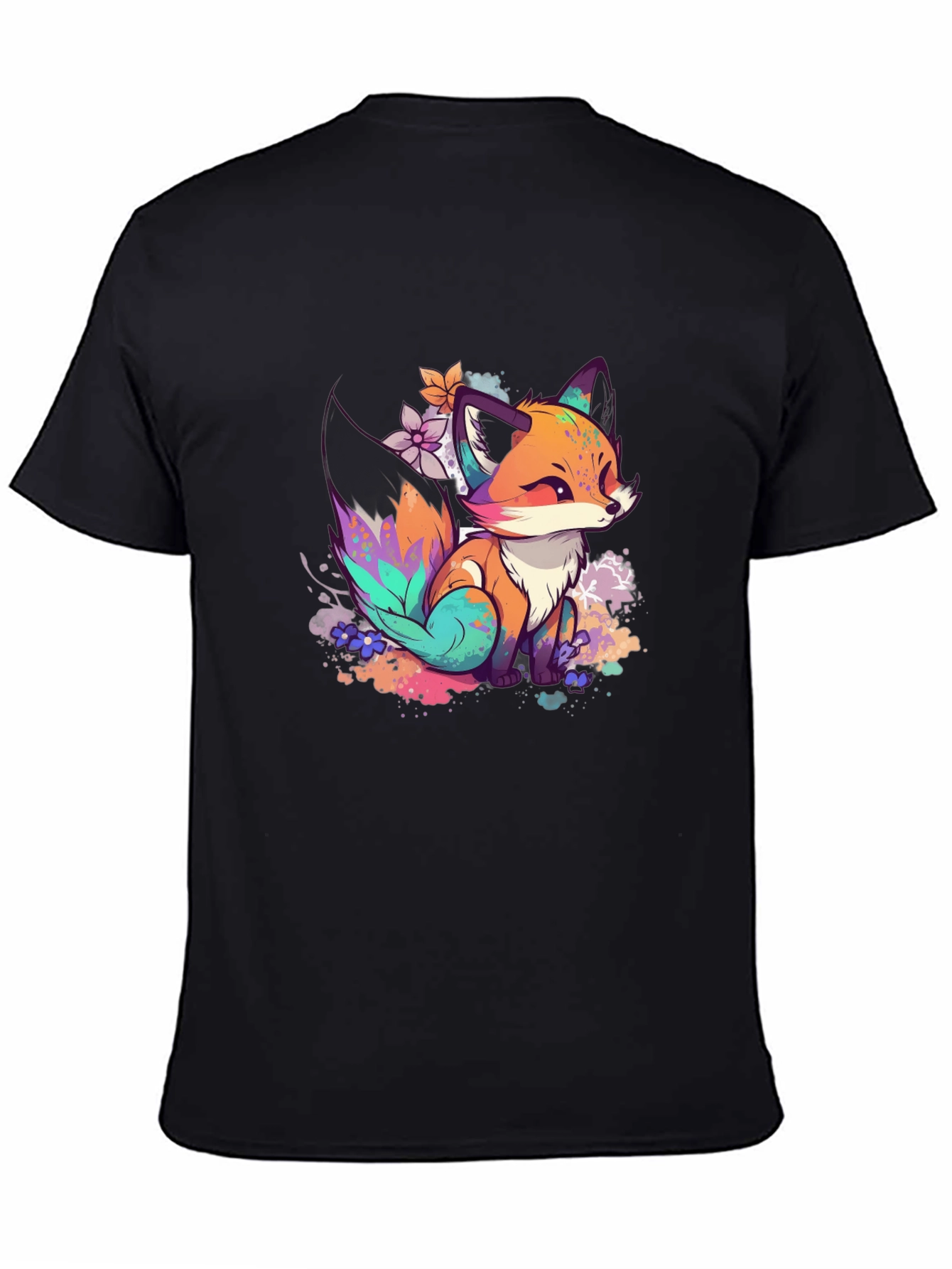 Fox Art Graphic Tee - Black