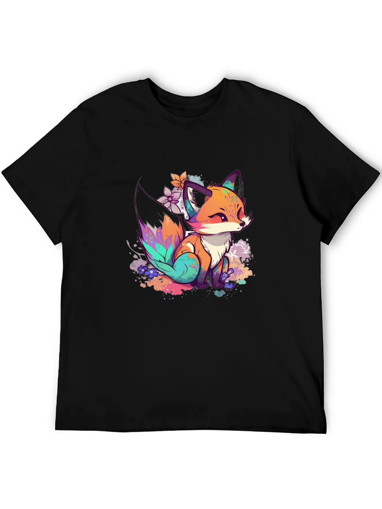 Fox Art Graphic Tee - Black