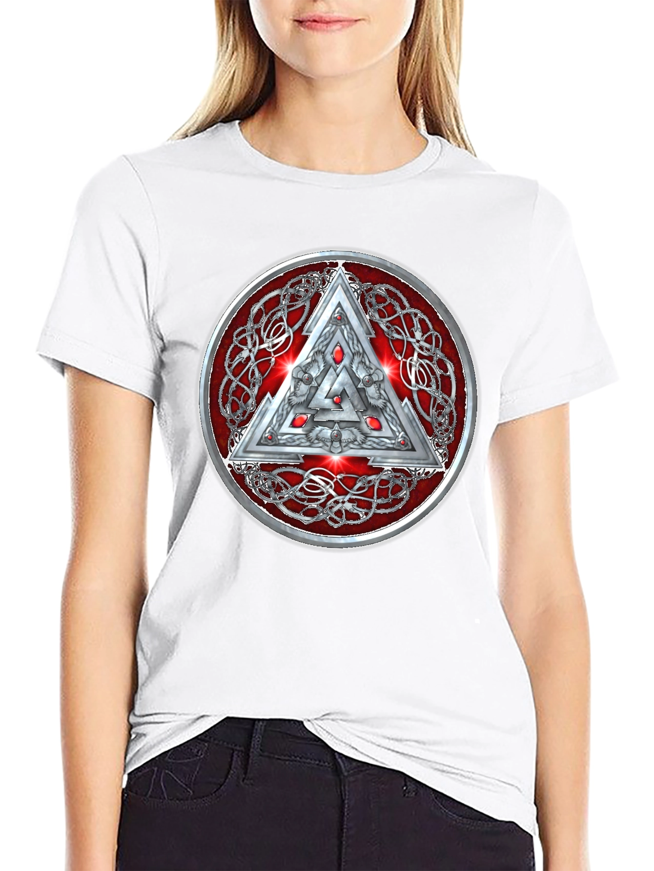 Valknut Knot Viking Triangle Graphic T-Shirt