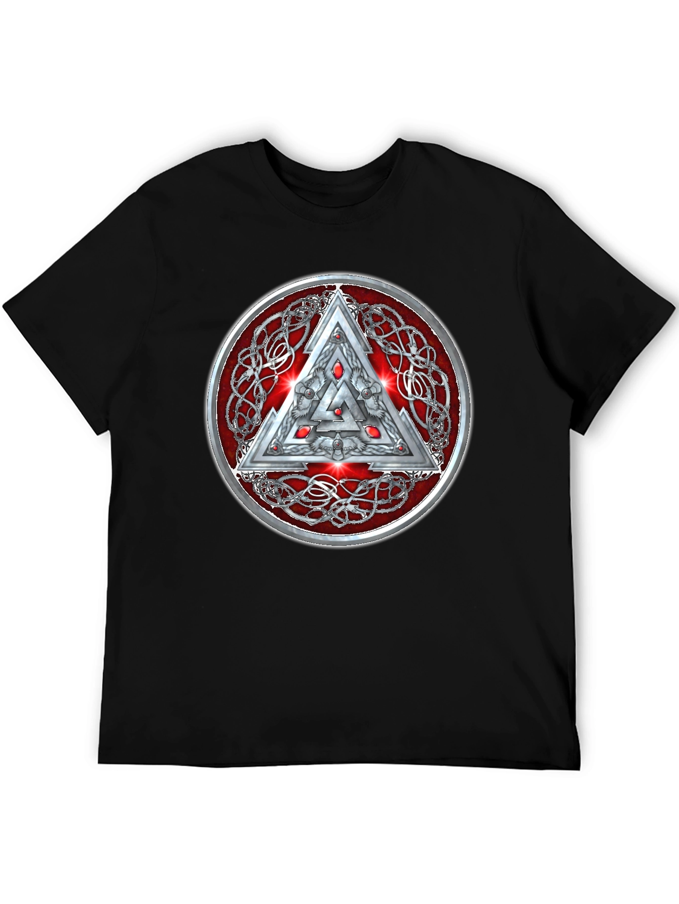 Valknut Knot Viking Triangle Graphic T-Shirt