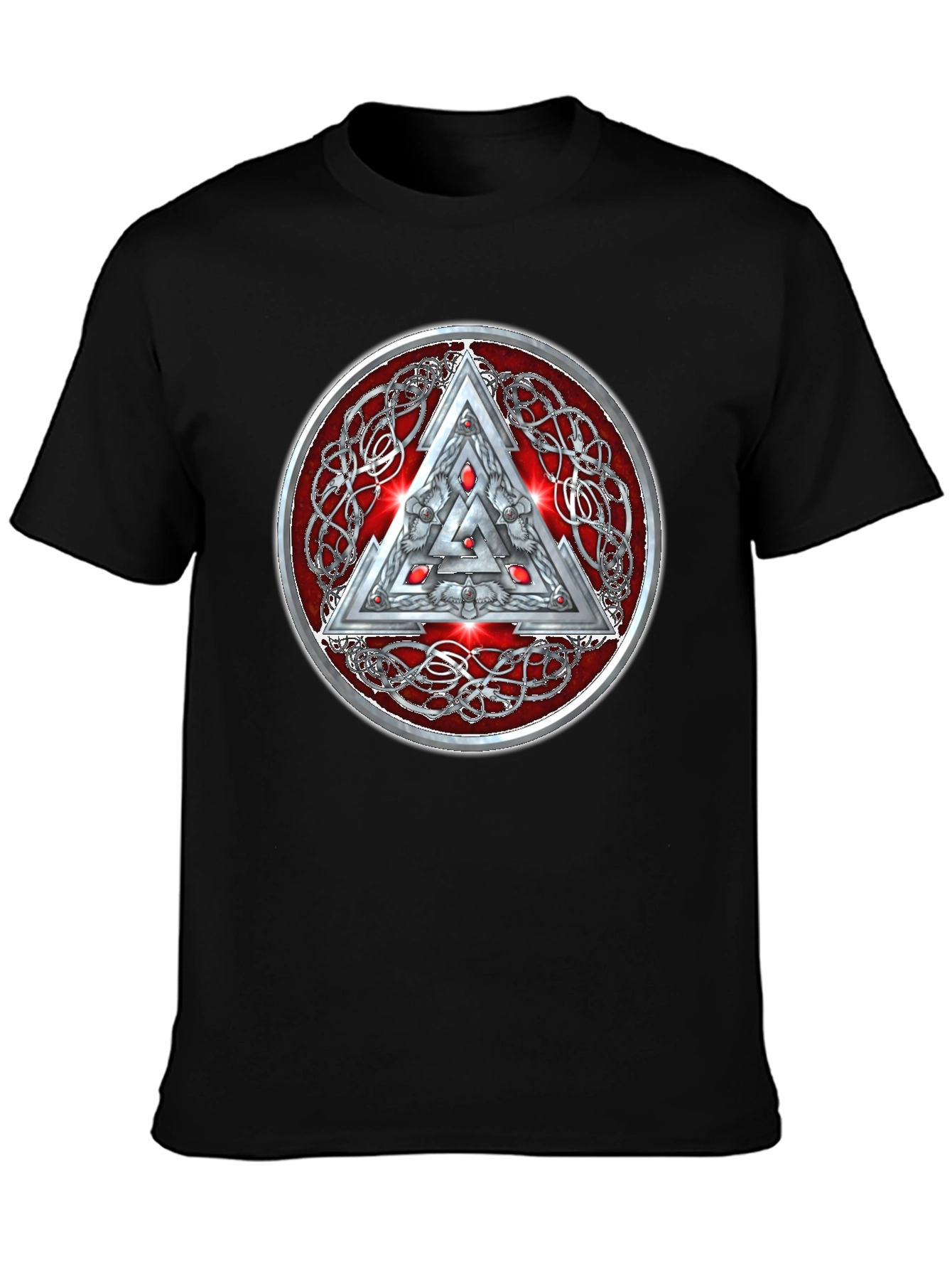 Valknut Knot Viking Triangle Graphic T-Shirt