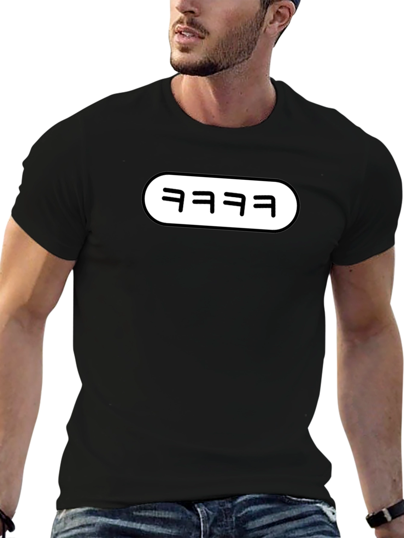 Trendy kkkk Graphic Tee - Black Cotton T-Shirt