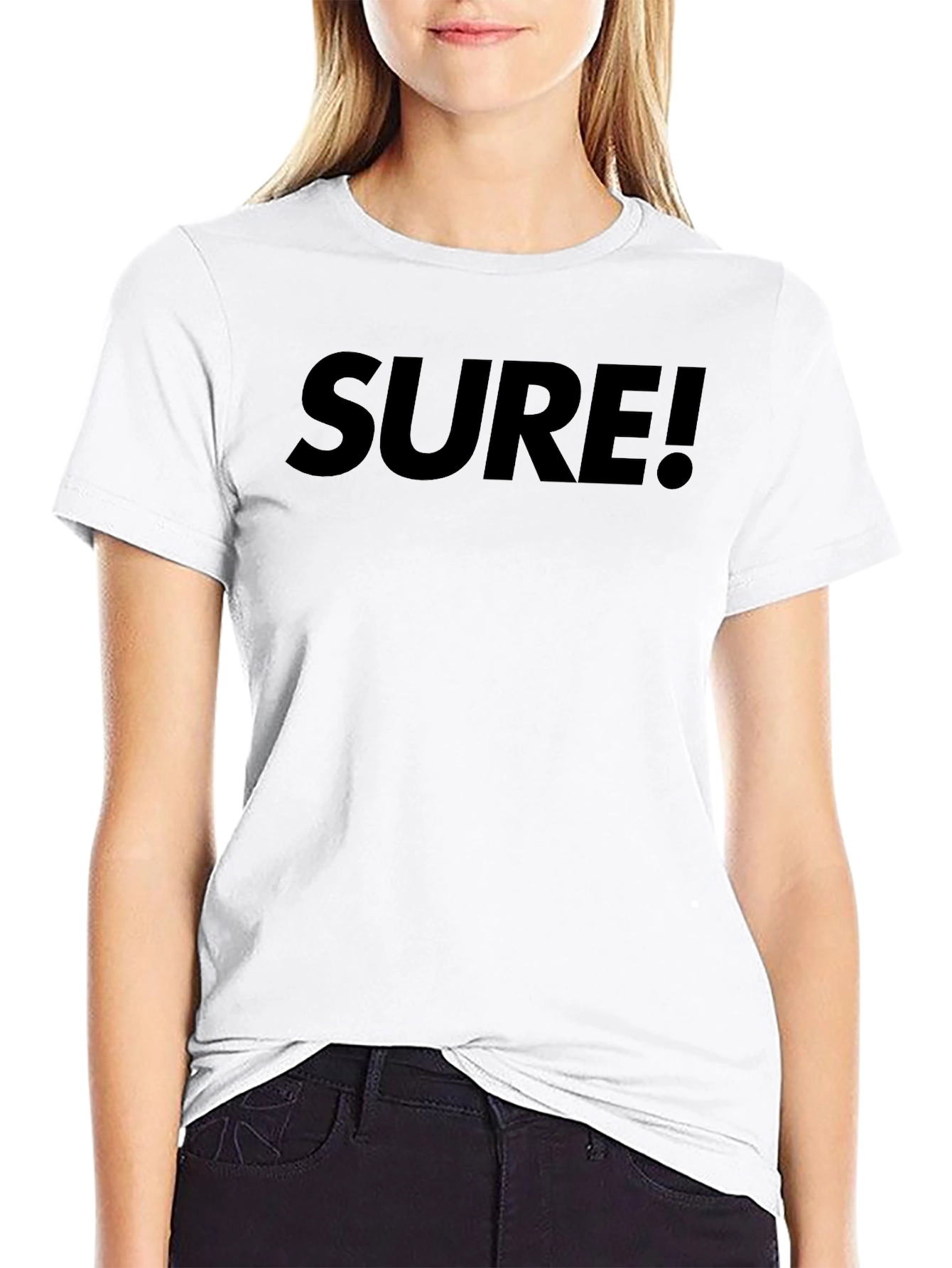 Sure! Black Graphic Tee - Casual Comfort