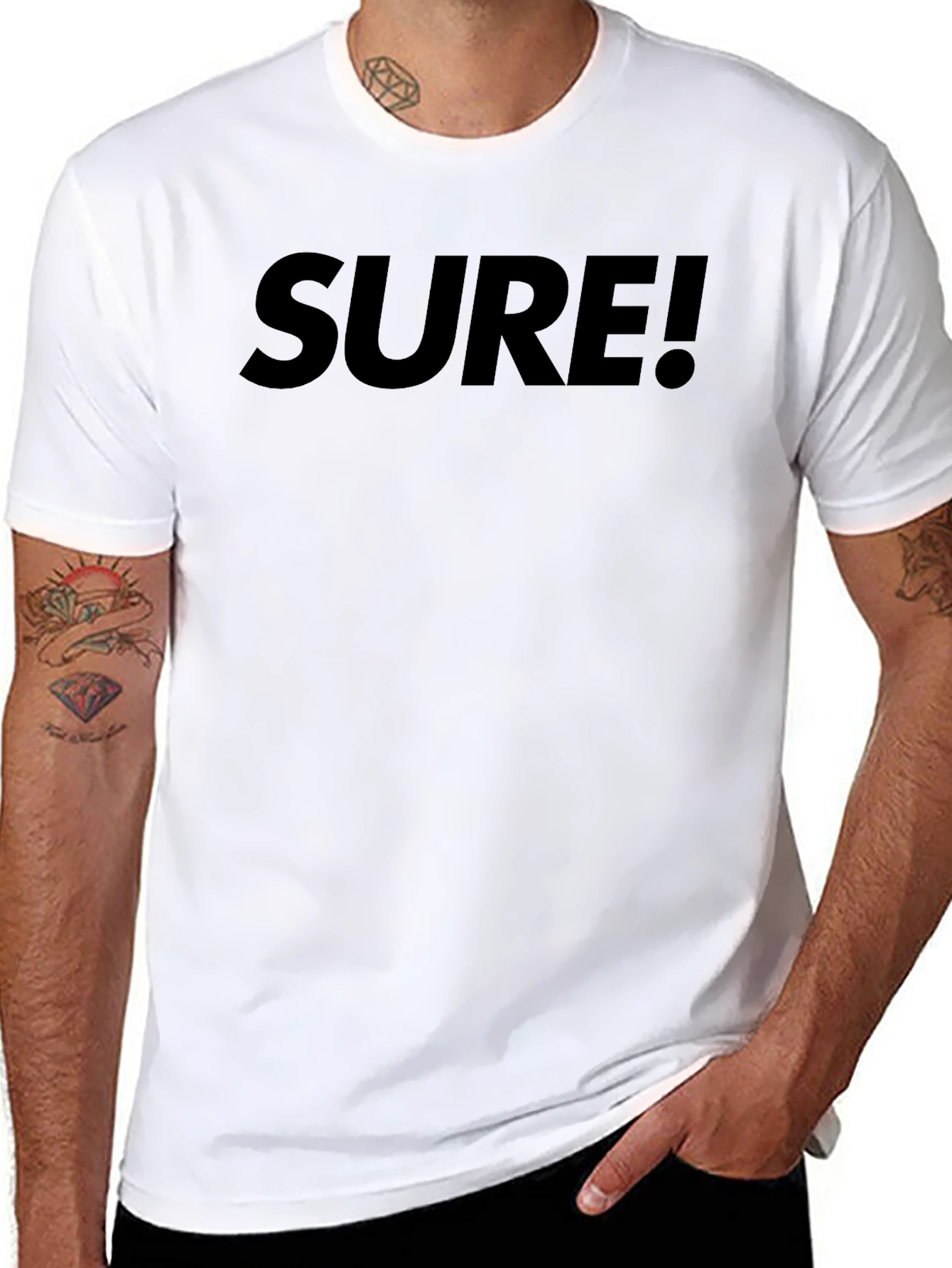 Sure! Black Graphic Tee - Casual Comfort