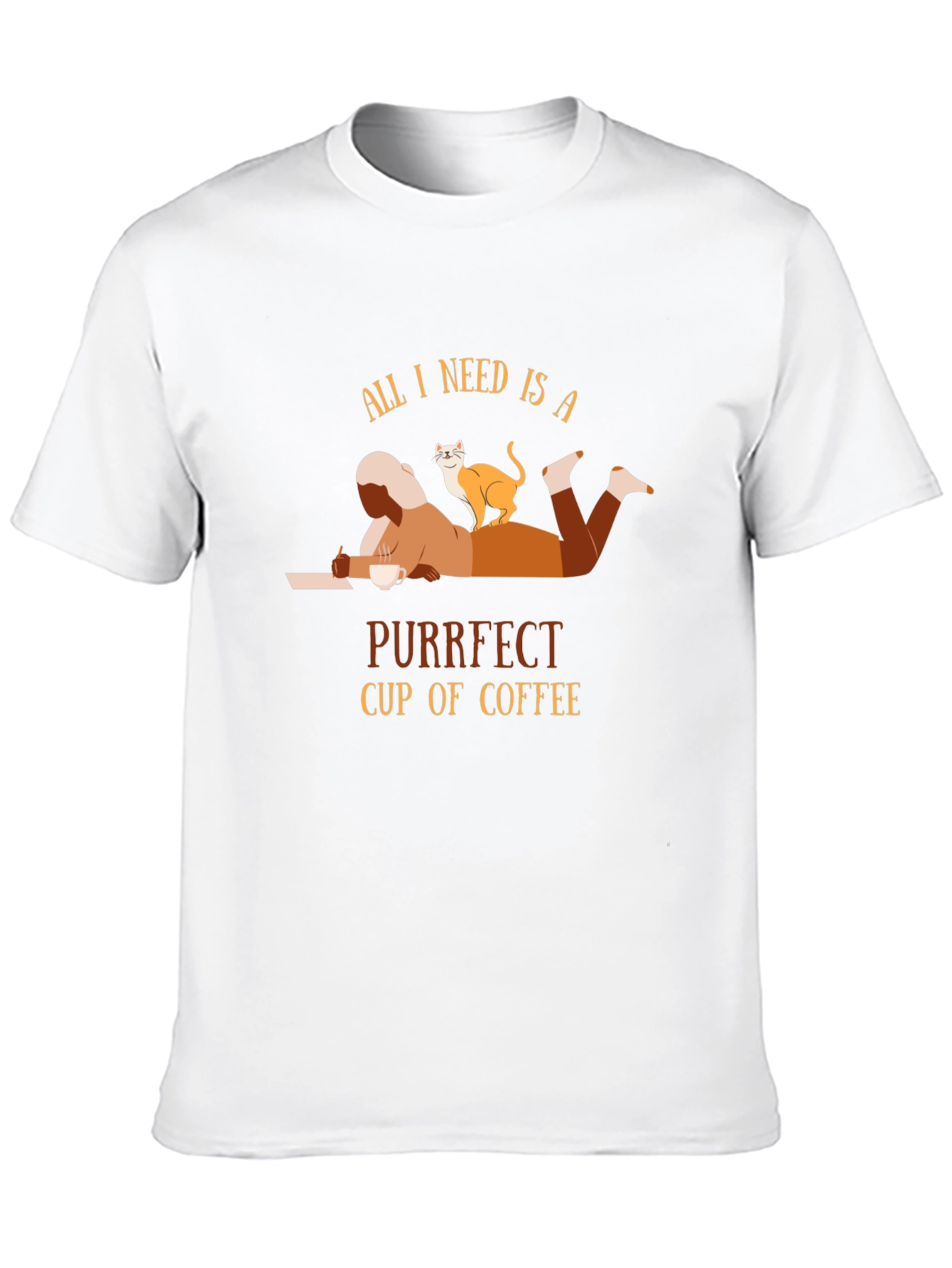 Purrfect Coffee T-Shirt - Cozy Cat Lover Tee