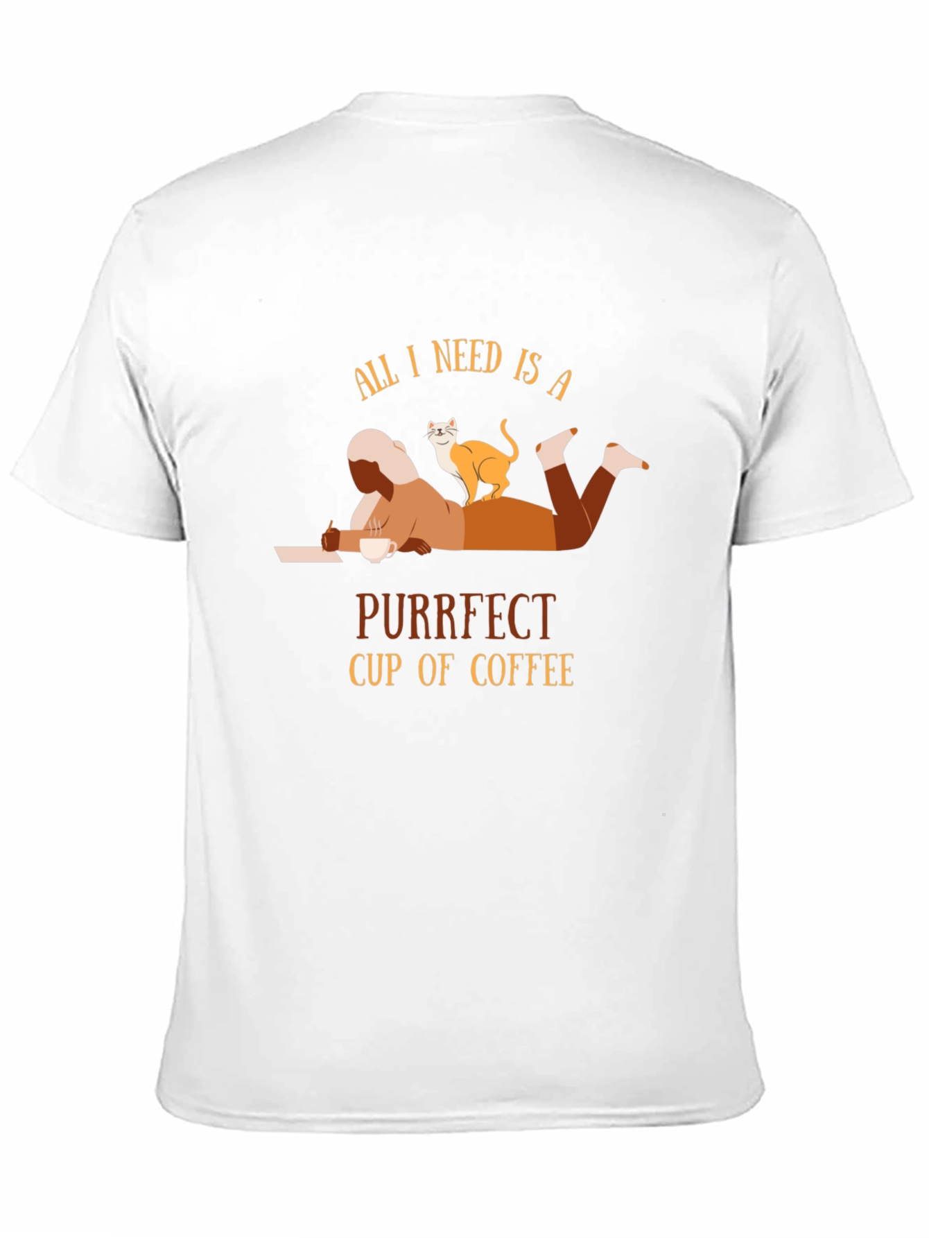 Purrfect Coffee T-Shirt - Cozy Cat Lover Tee