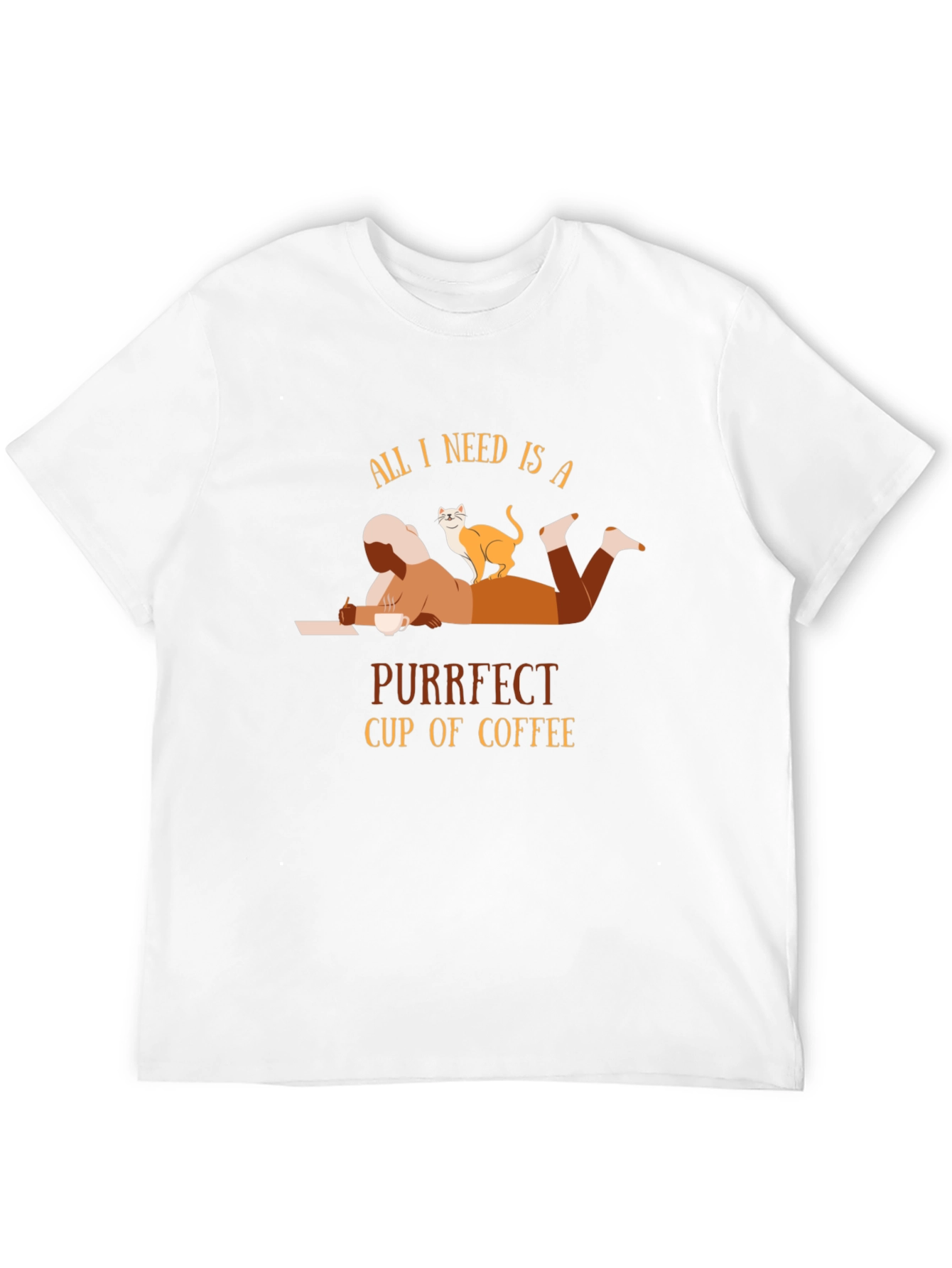 Purrfect Coffee T-Shirt - Cozy Cat Lover Tee