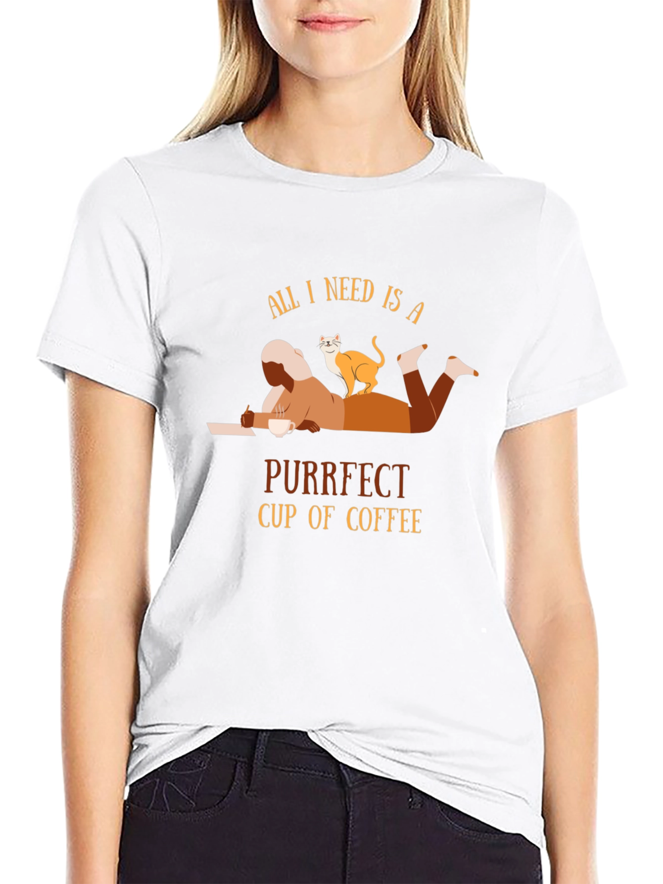Purrfect Coffee T-Shirt - Cozy Cat Lover Tee