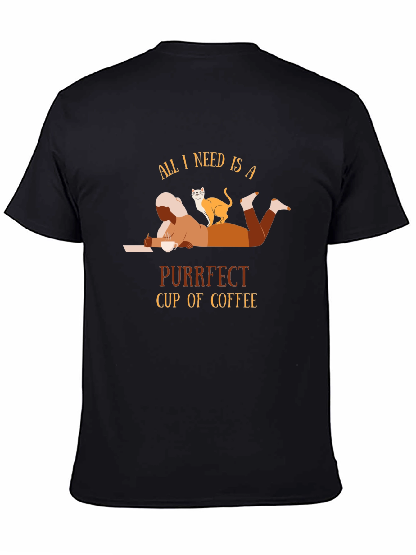 Purrfect Coffee T-Shirt - Cozy Cat Lover Tee