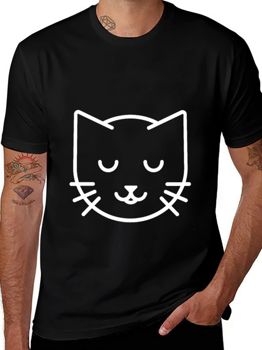 Cool Cat Graphic Tee - Black Cotton Blend Shirt
