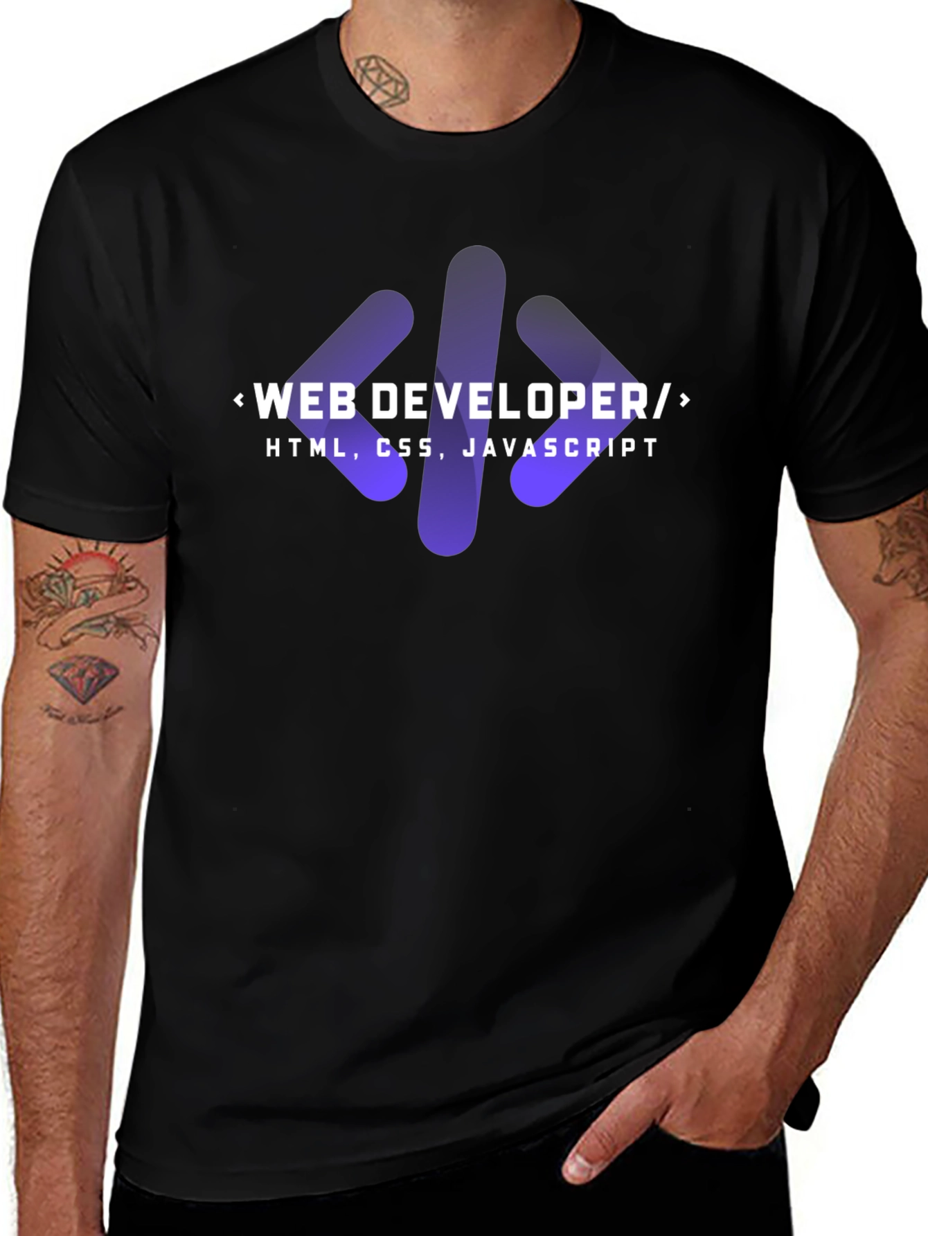 Web Developer Coder T-Shirt - HTML CSS JavaScript
