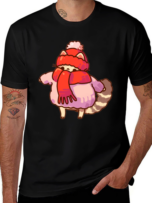 Winter Raccoon Graphic T-Shirt
