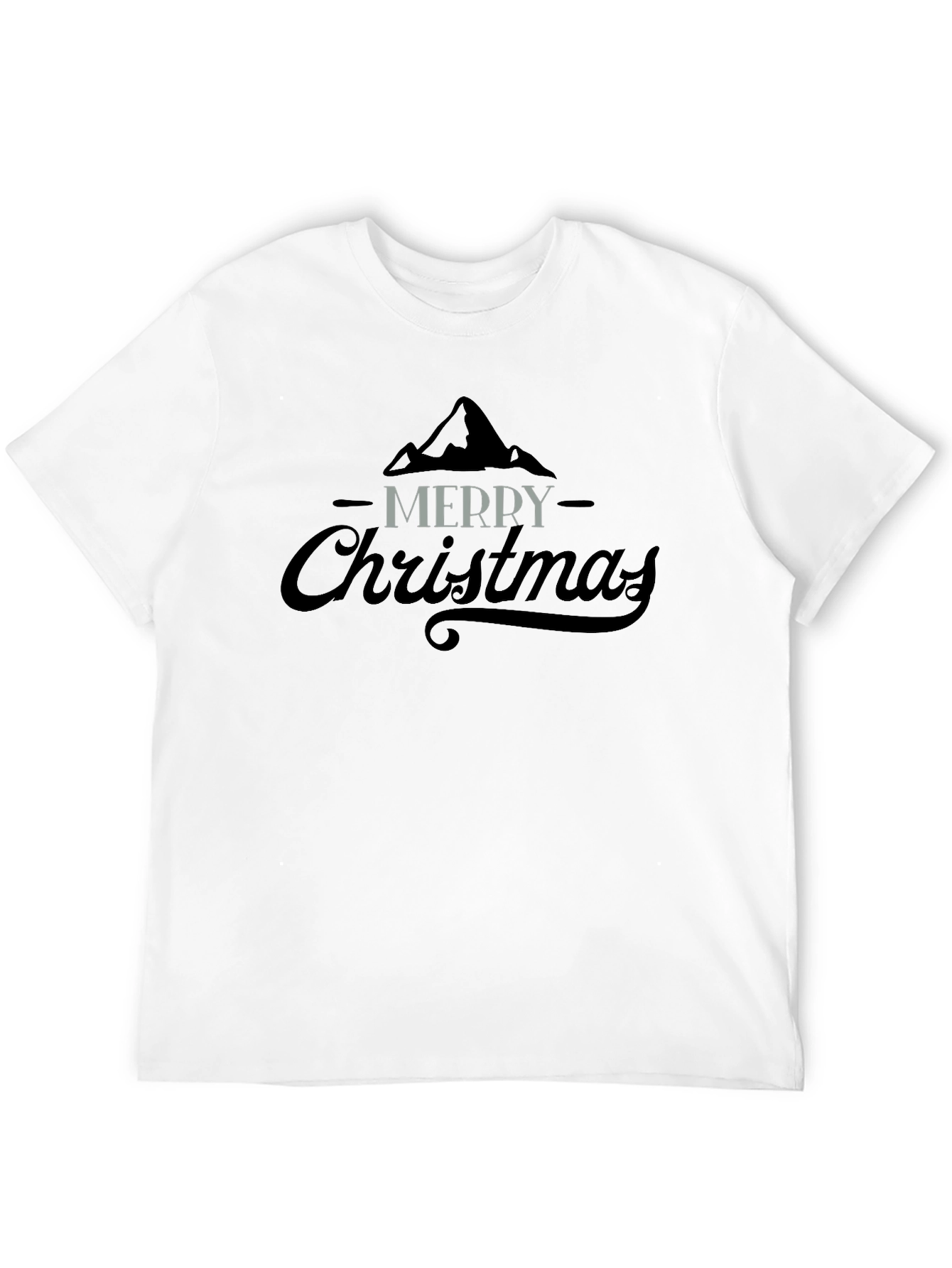 Merry Christmas Graphic Tee - Black Cotton Blend