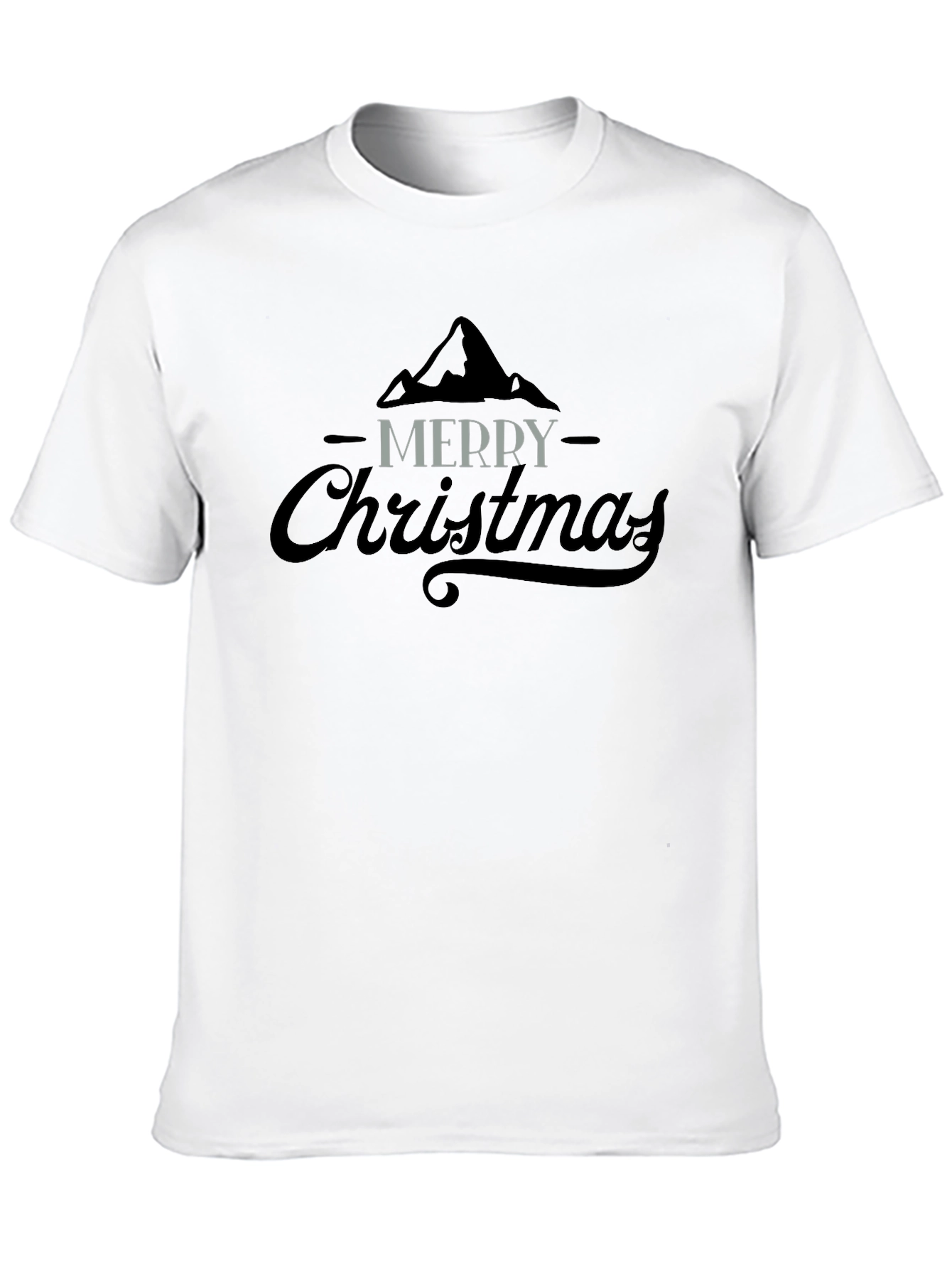 Merry Christmas Graphic Tee - Black Cotton Blend