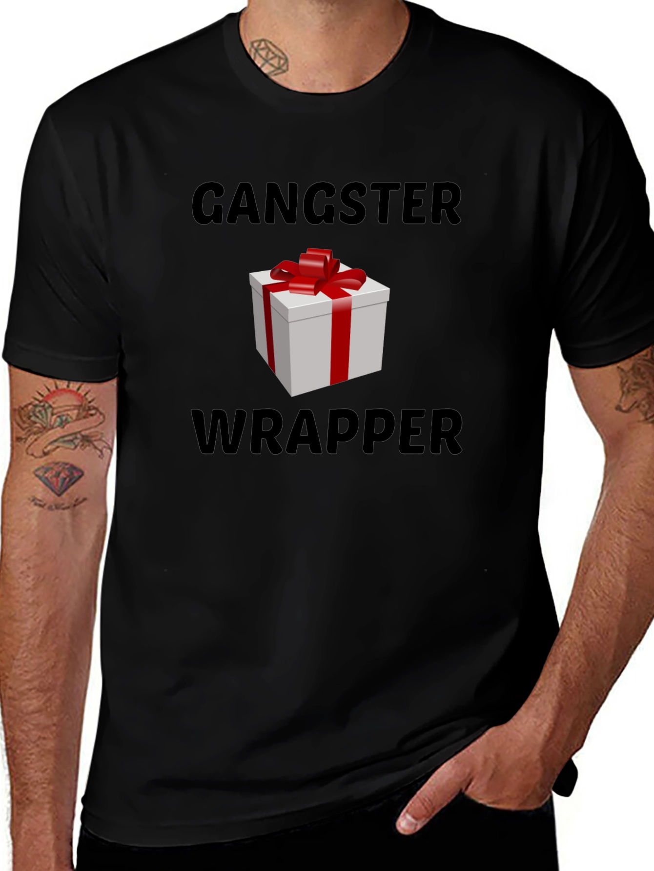 Gangster Wrapper T-Shirt - Holiday Gift Wrapping Crew