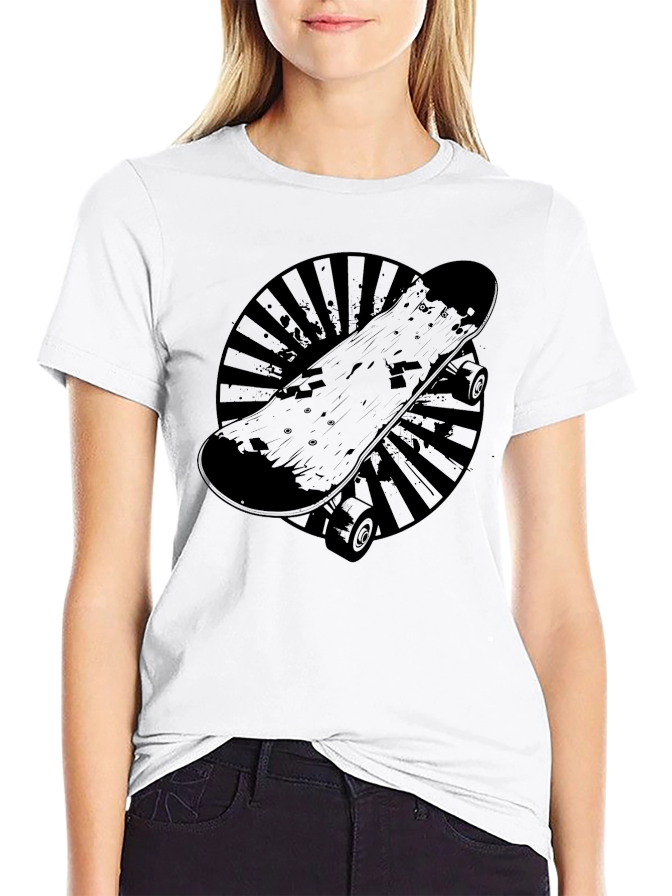 Skateboard Graphic T-Shirt - Cool Black Tee