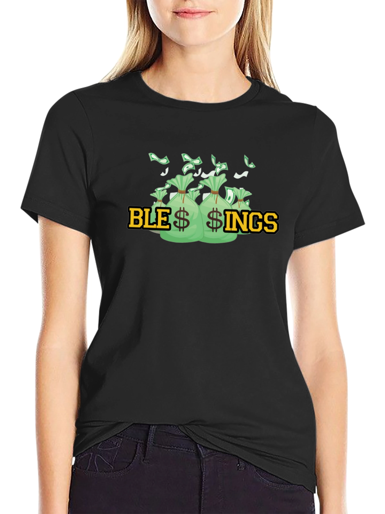 Blessings Graphic T-Shirt - Money Bags Design
