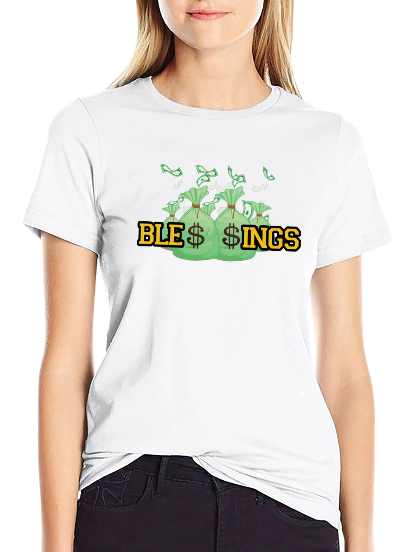 Blessings Graphic T-Shirt - Money Bags Design