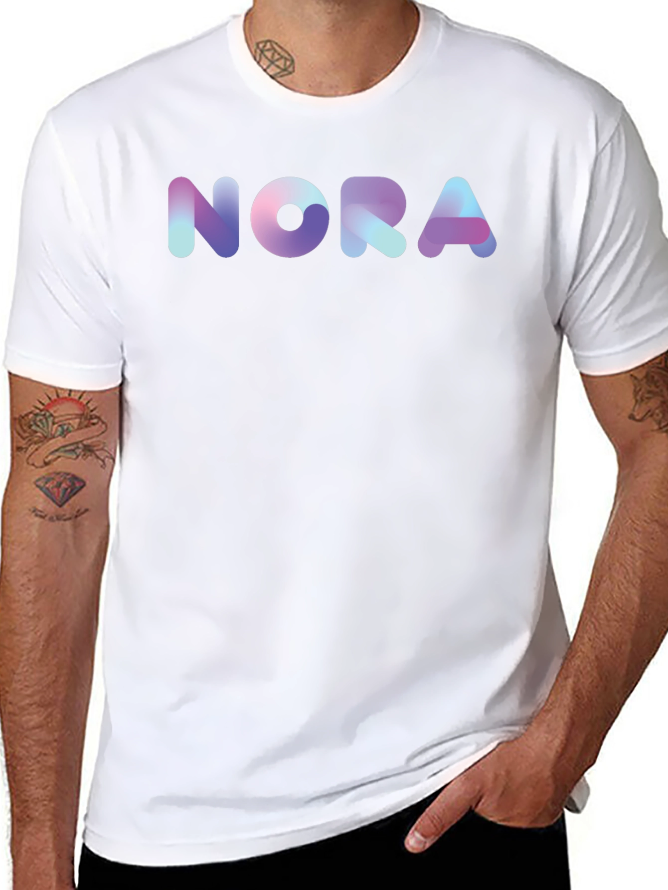 Nora Gradient Graphic Black T-Shirt