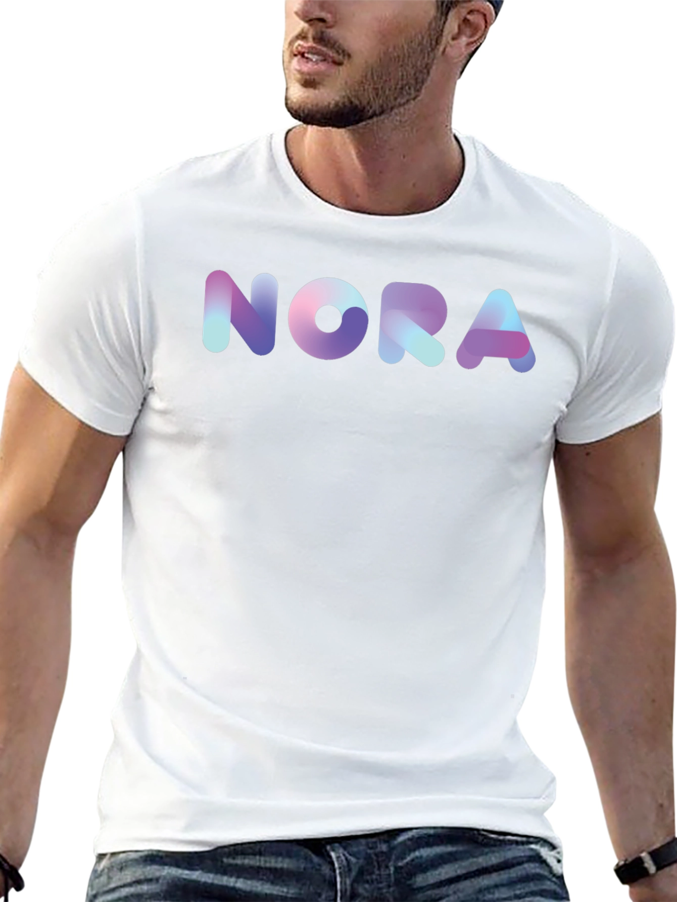 Nora Gradient Graphic Black T-Shirt