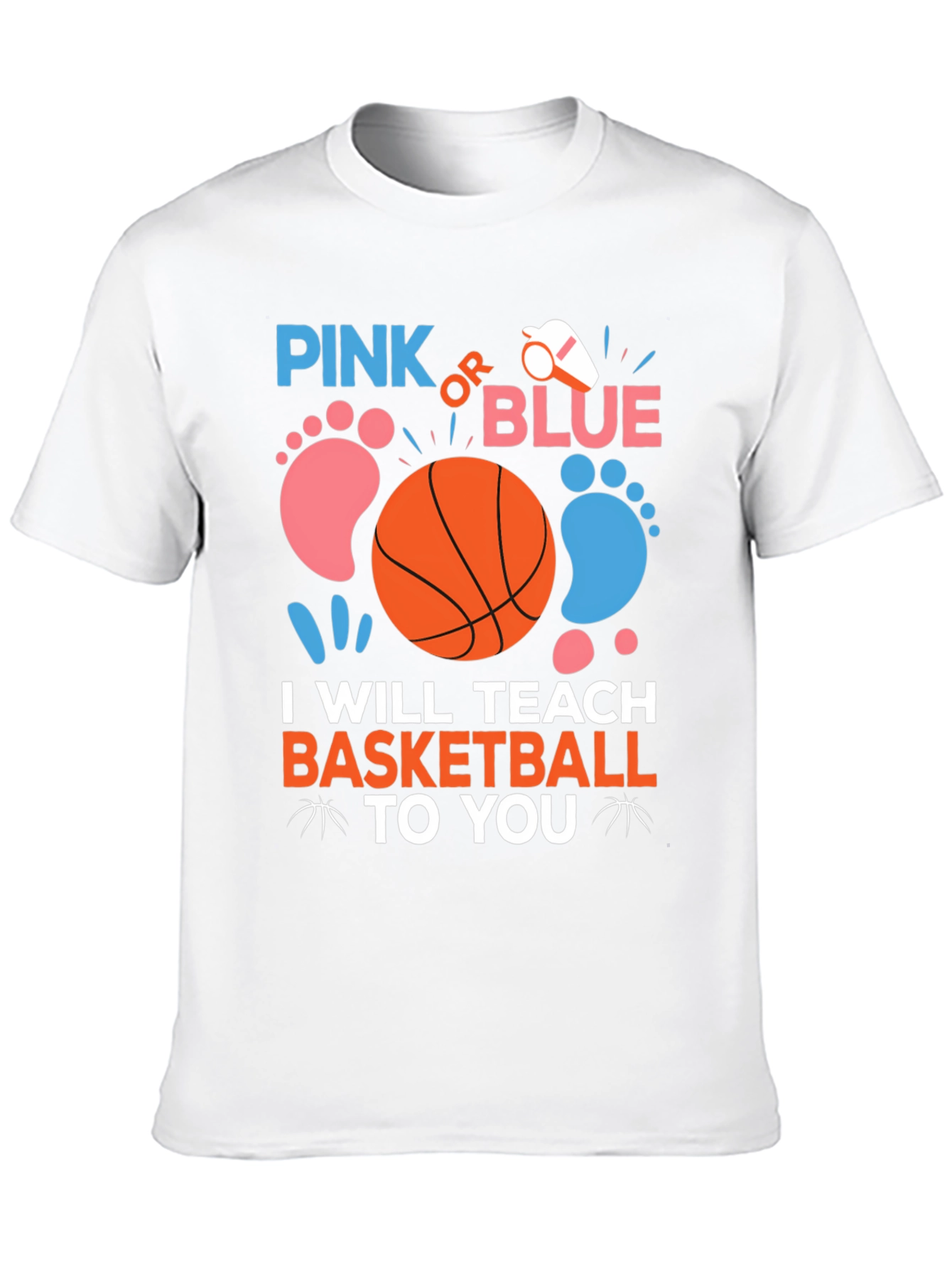 Pink or Blue Basketball Gender Reveal T-Shirt