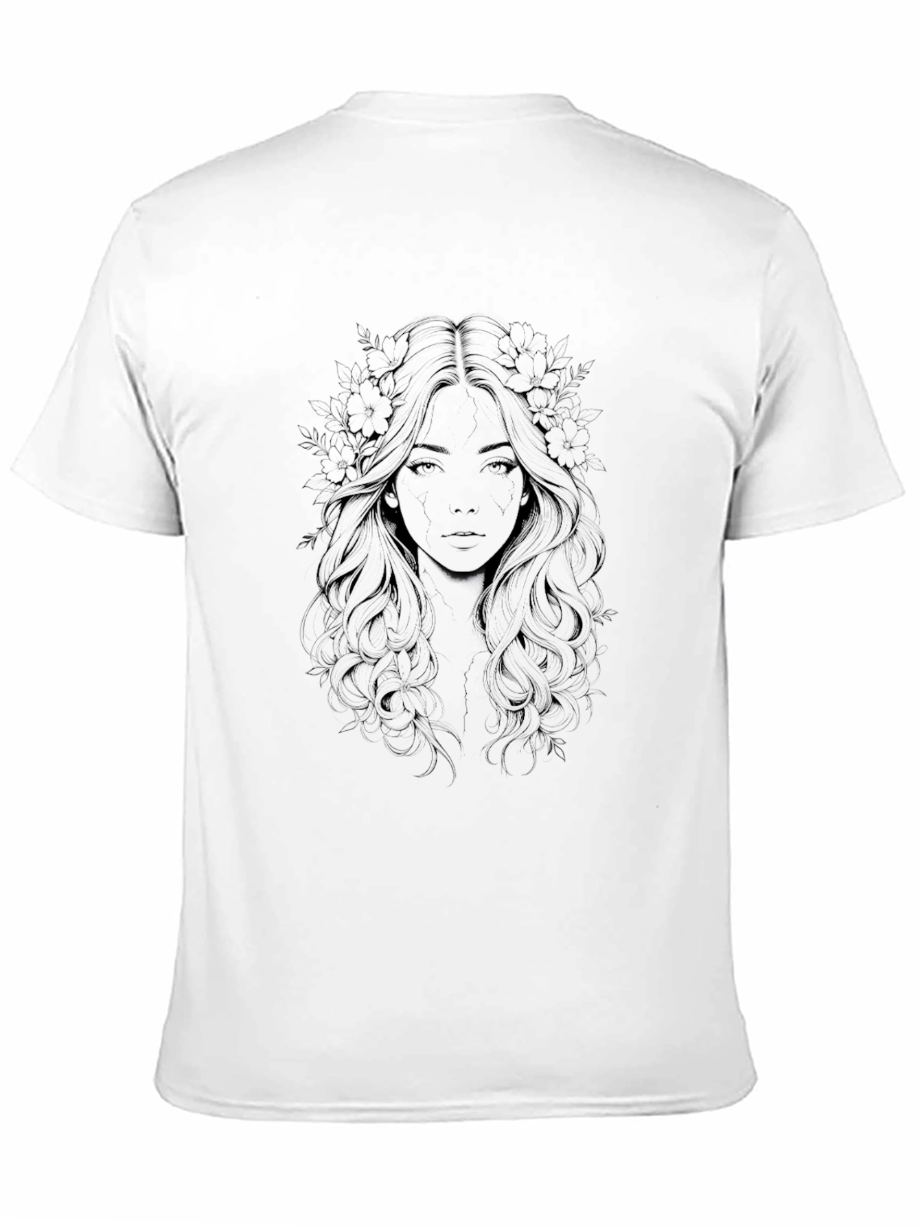 Ethereal Woman Graphic Black T-Shirt