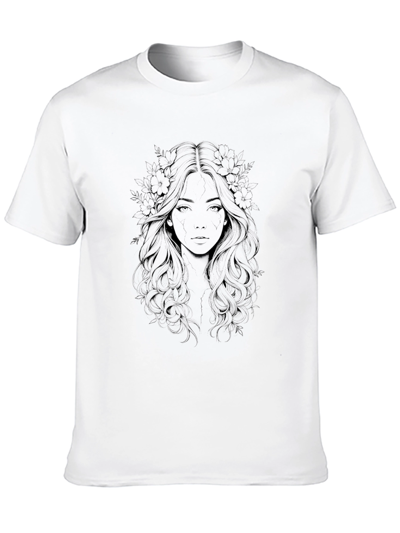 Ethereal Woman Graphic Black T-Shirt
