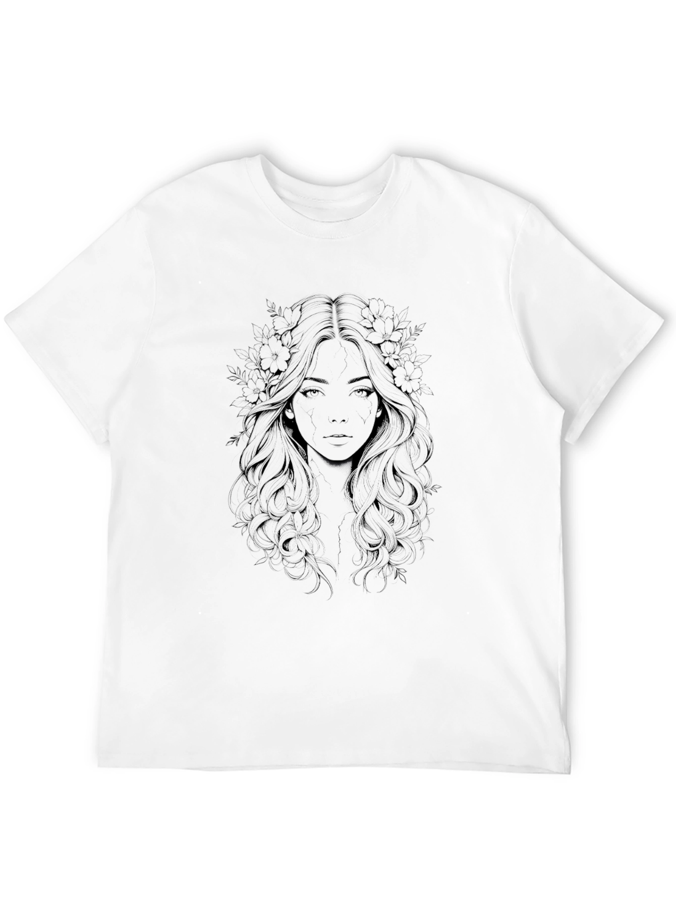 Ethereal Woman Graphic Black T-Shirt