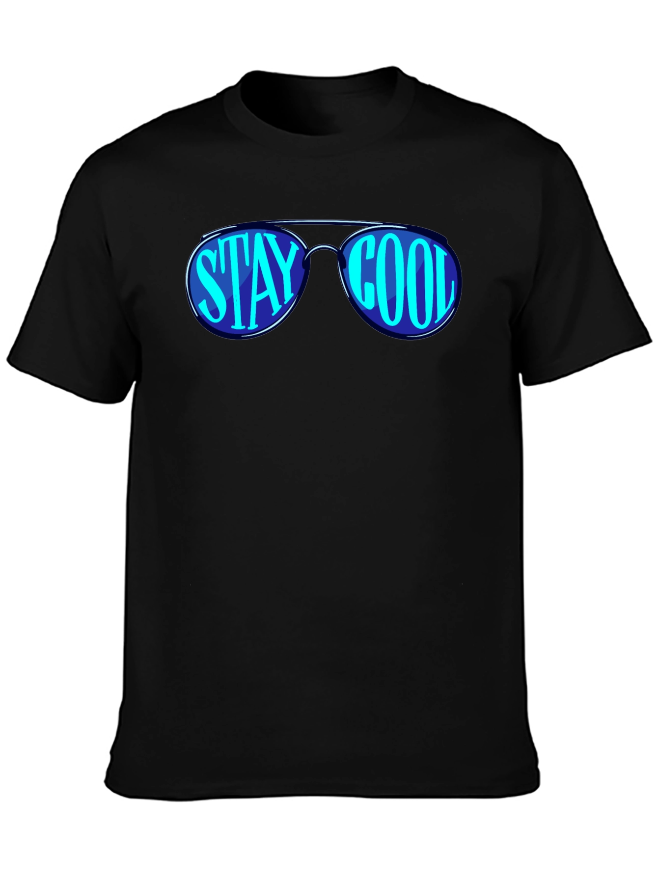 Stay Cool Sunglasses Graphic Black T-Shirt