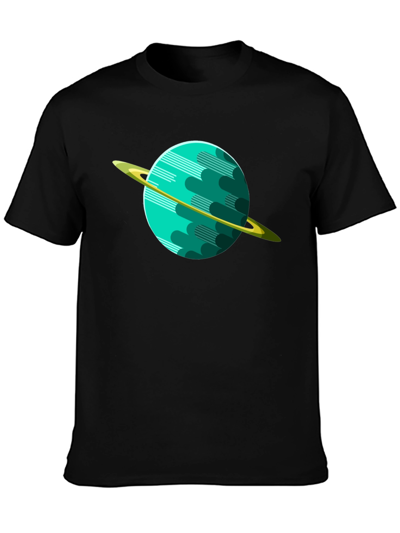 Planet Graphic Tee - Black Cotton Shirt