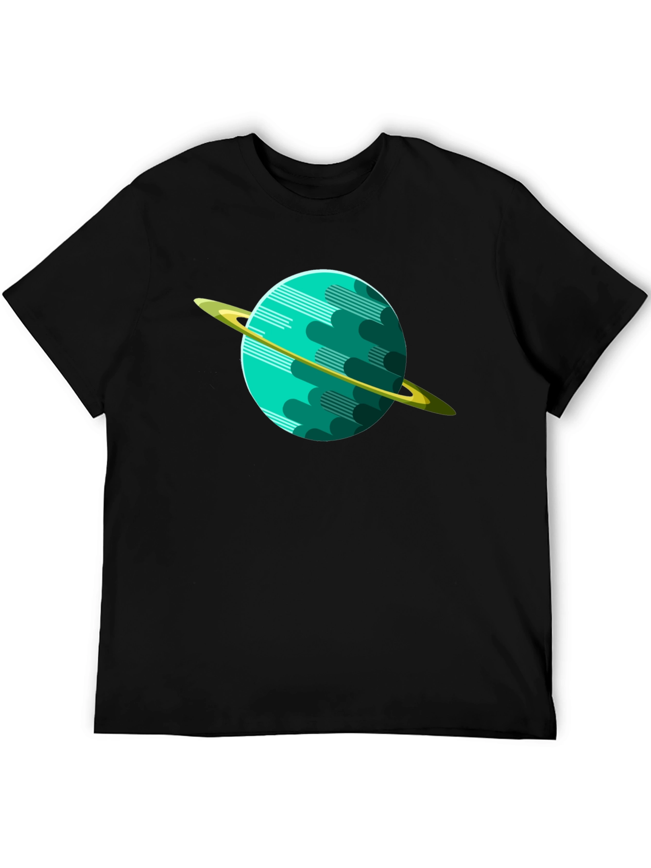 Planet Graphic Tee - Black Cotton Shirt