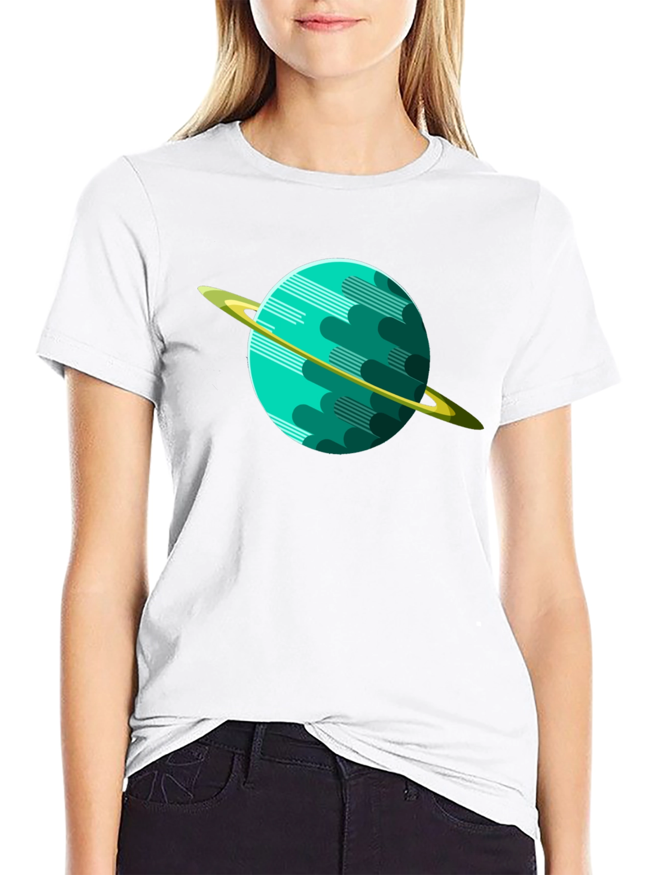 Planet Graphic Tee - Black Cotton Shirt