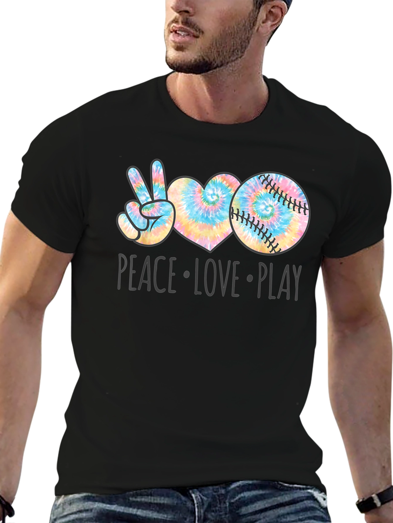 Peace Love Play Baseball T-Shirt