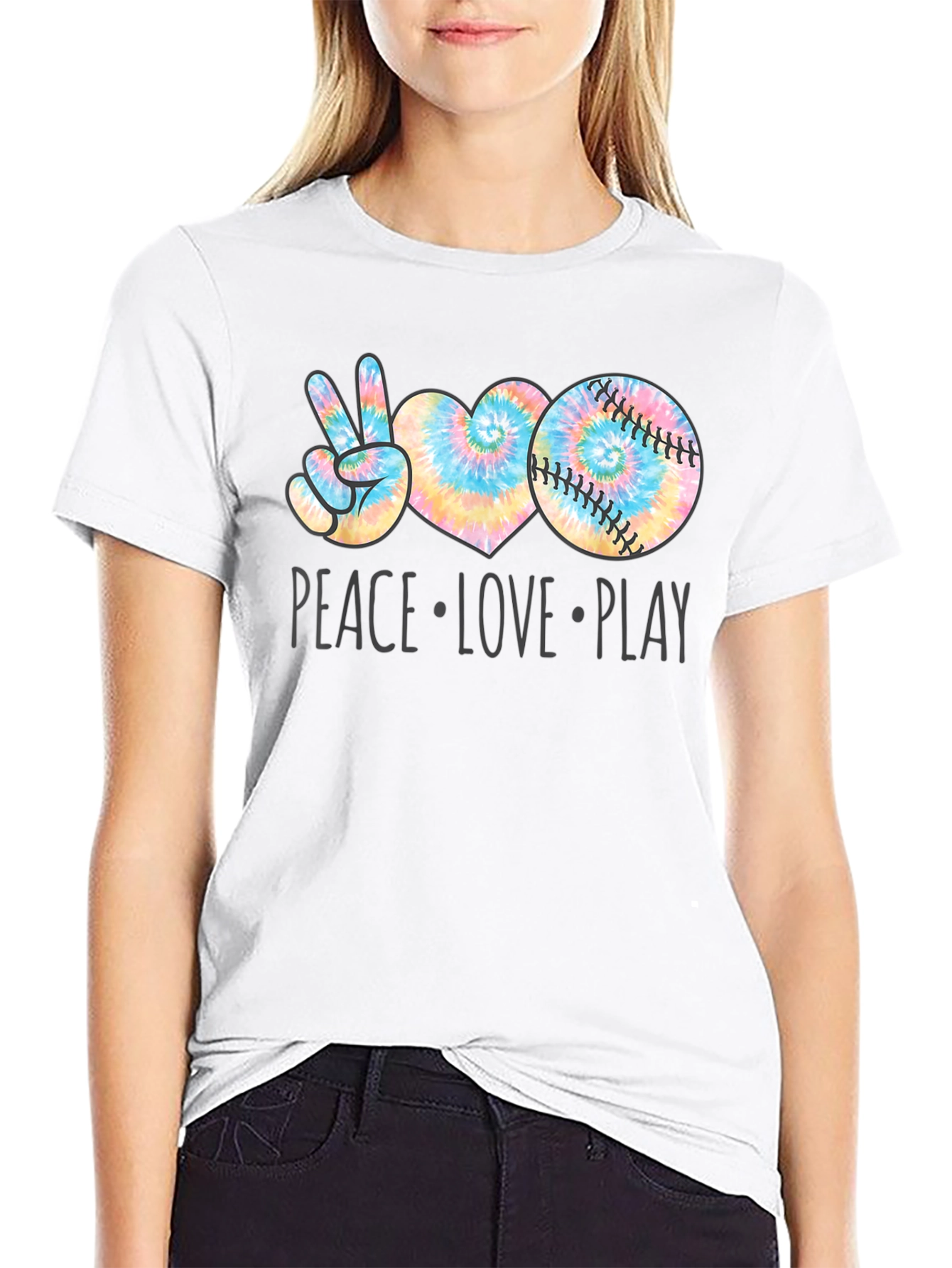 Peace Love Play Baseball T-Shirt