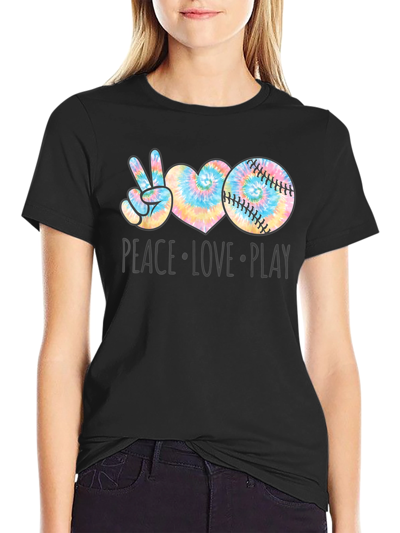 Peace Love Play Baseball T-Shirt