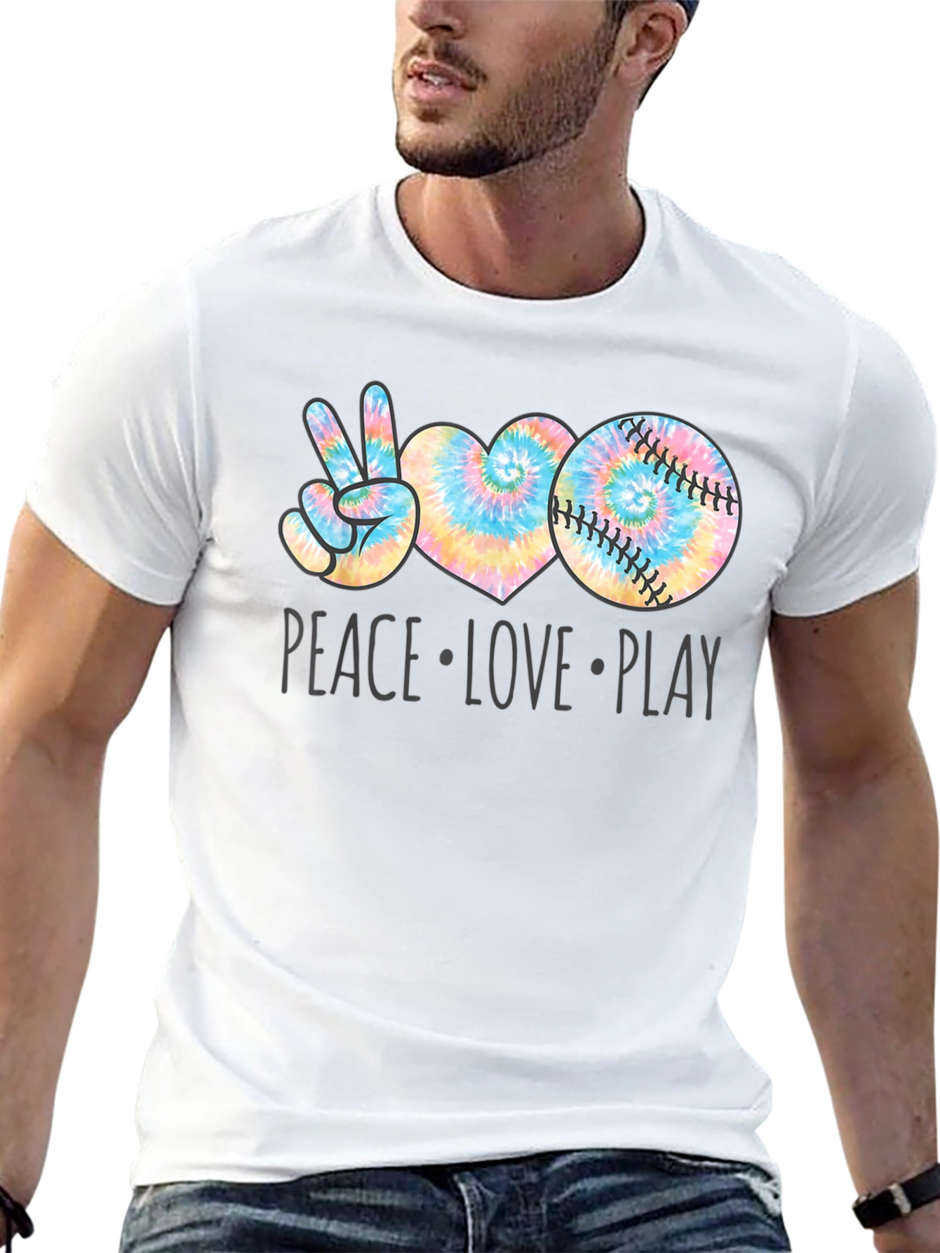 Peace Love Play Baseball T-Shirt