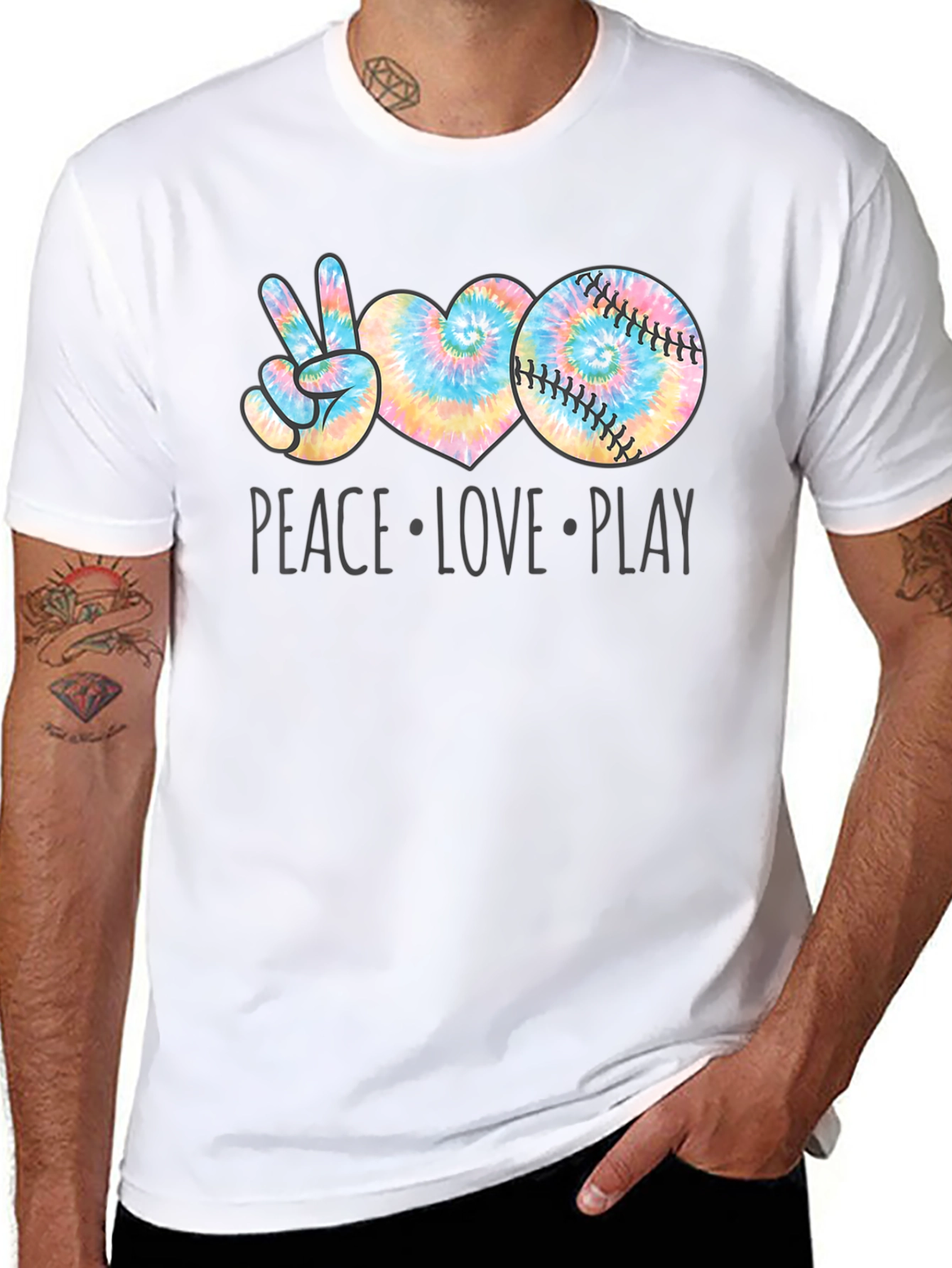 Peace Love Play Baseball T-Shirt