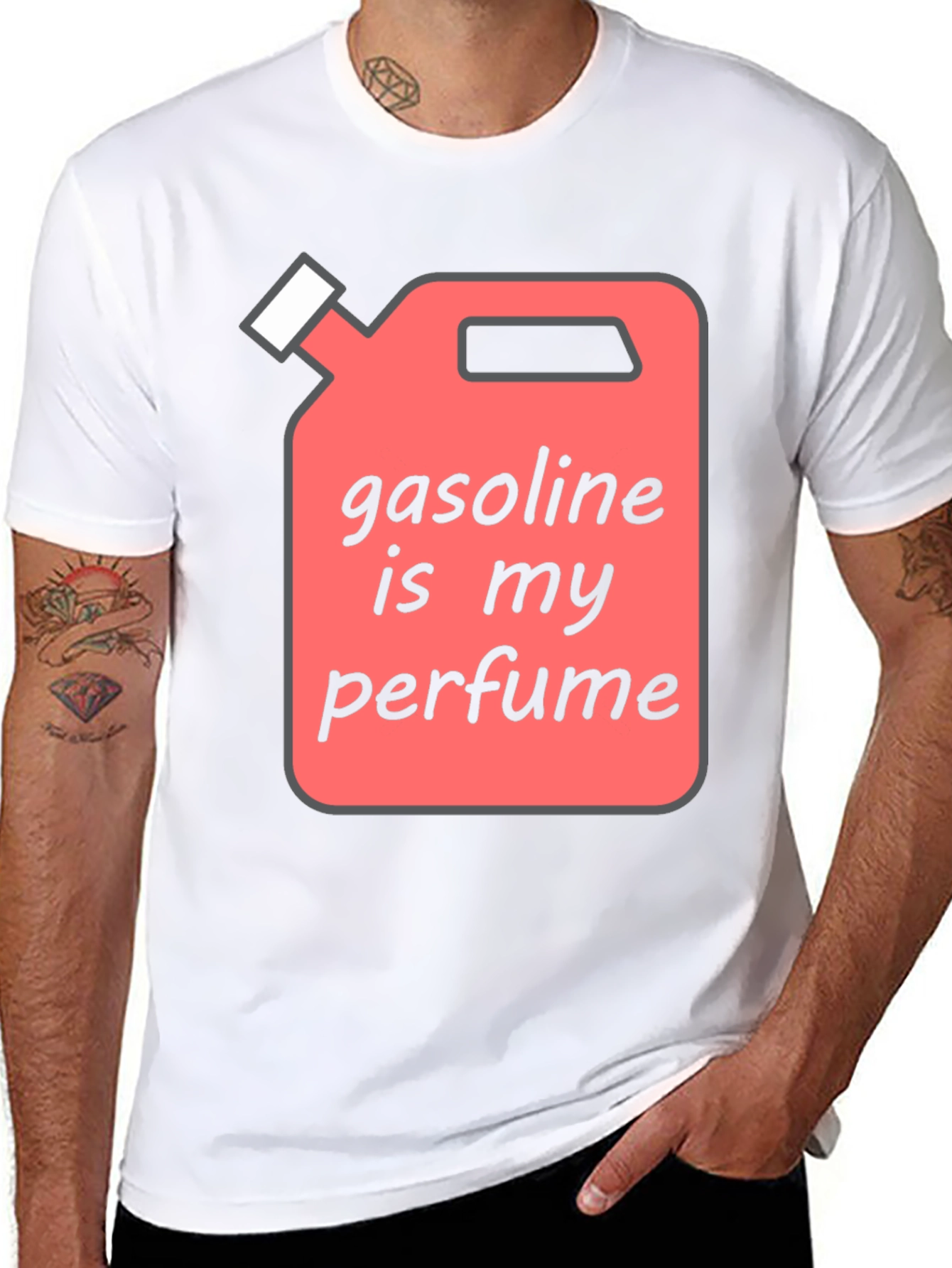 Gasoline Perfume Graphic Tee - Quirky & Fun T-Shirt