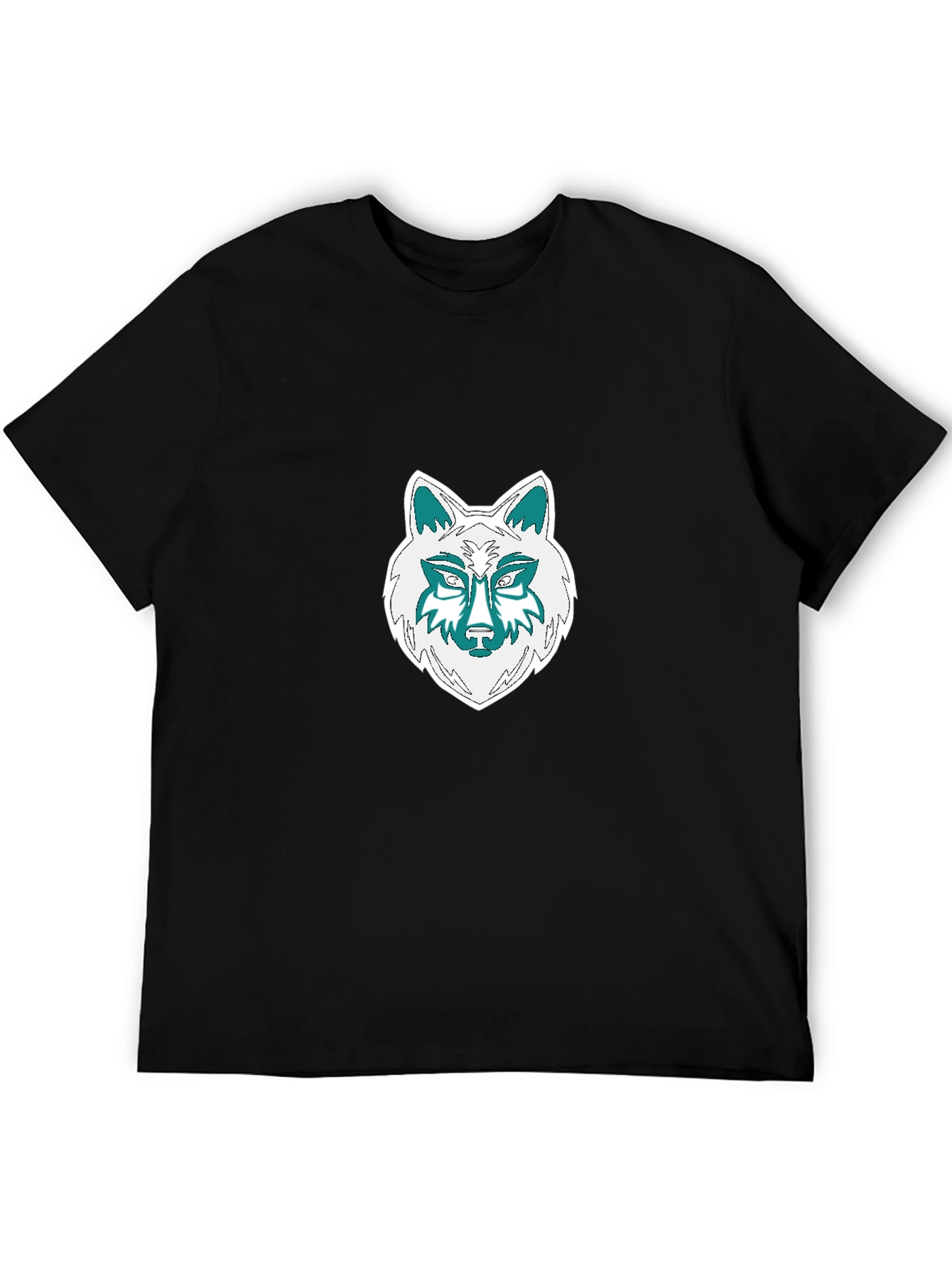 Wolf Graphic Tee - Black Cotton Blend T-Shirt