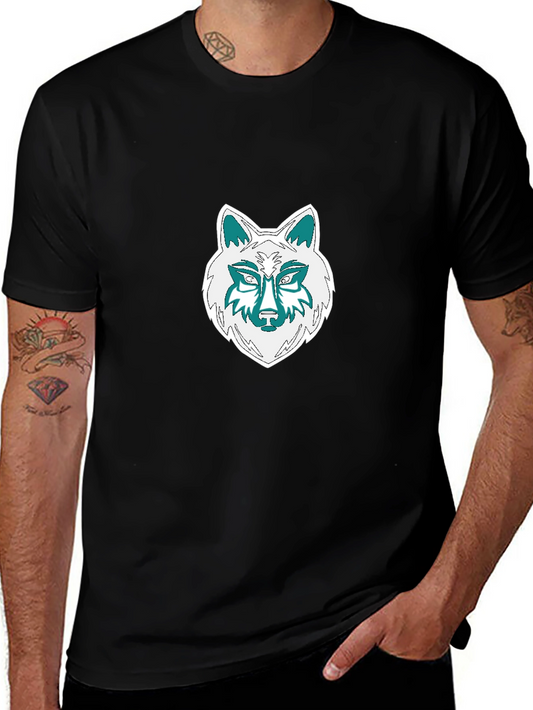 Wolf Graphic Tee - Black Cotton Blend T-Shirt