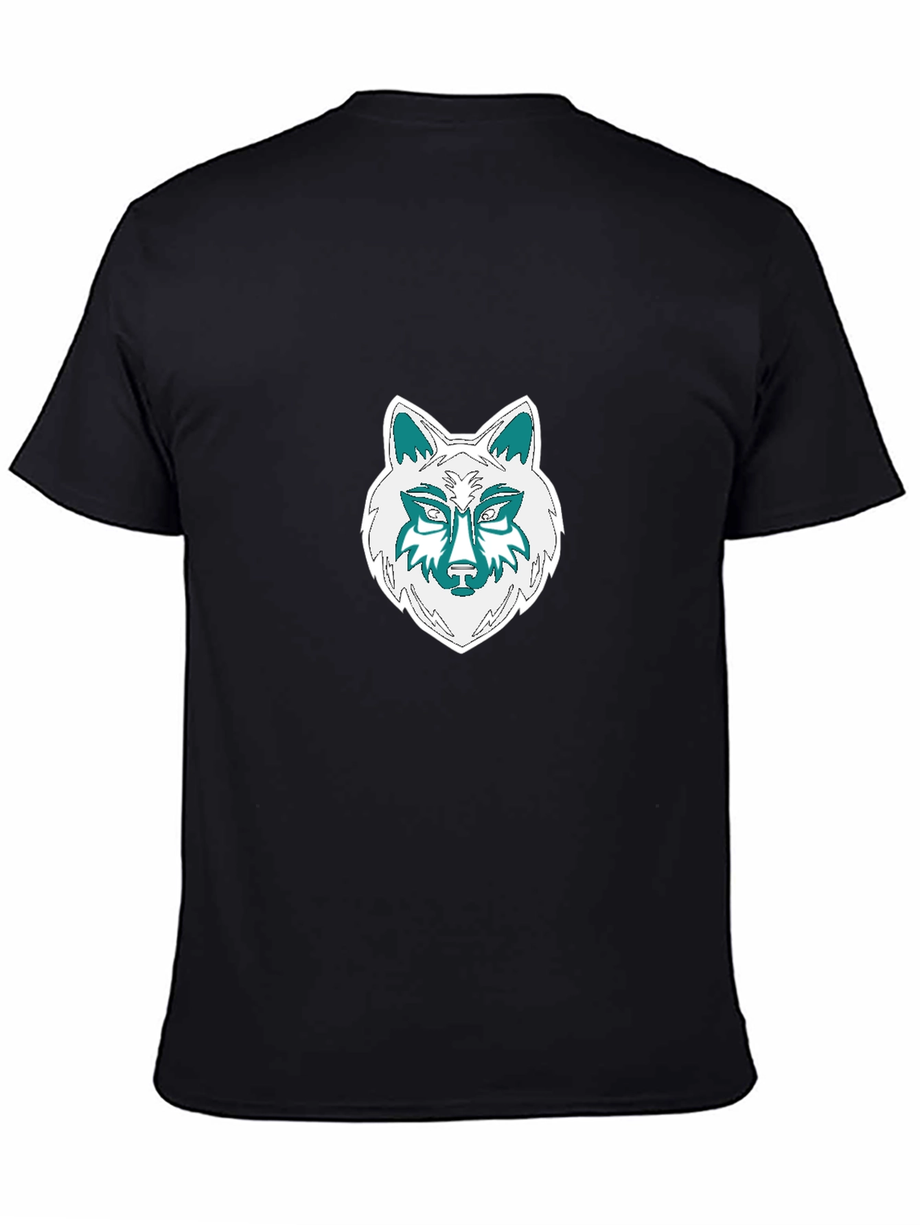 Wolf Graphic Tee - Black Cotton Blend T-Shirt