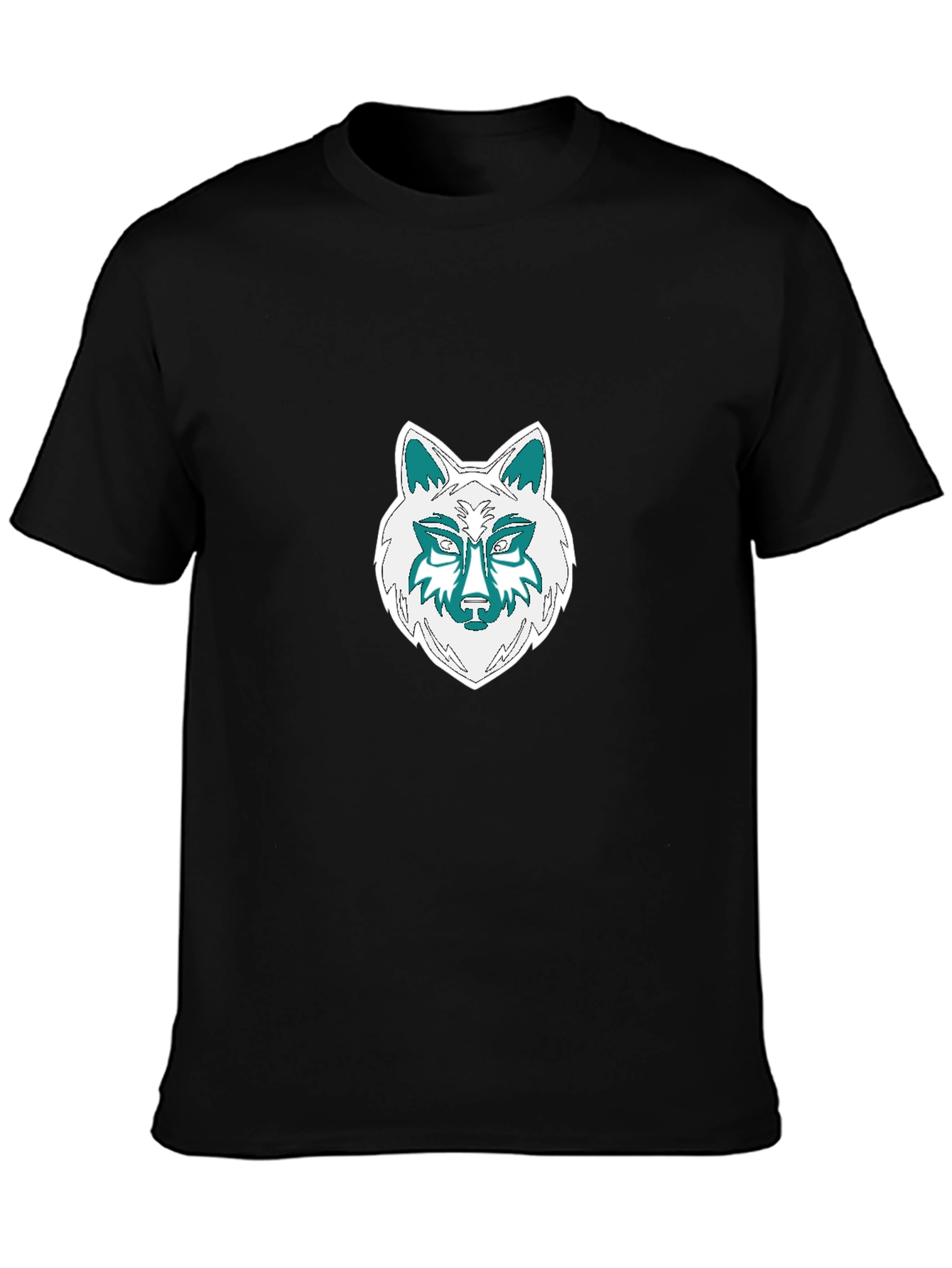 Wolf Graphic Tee - Black Cotton Blend T-Shirt