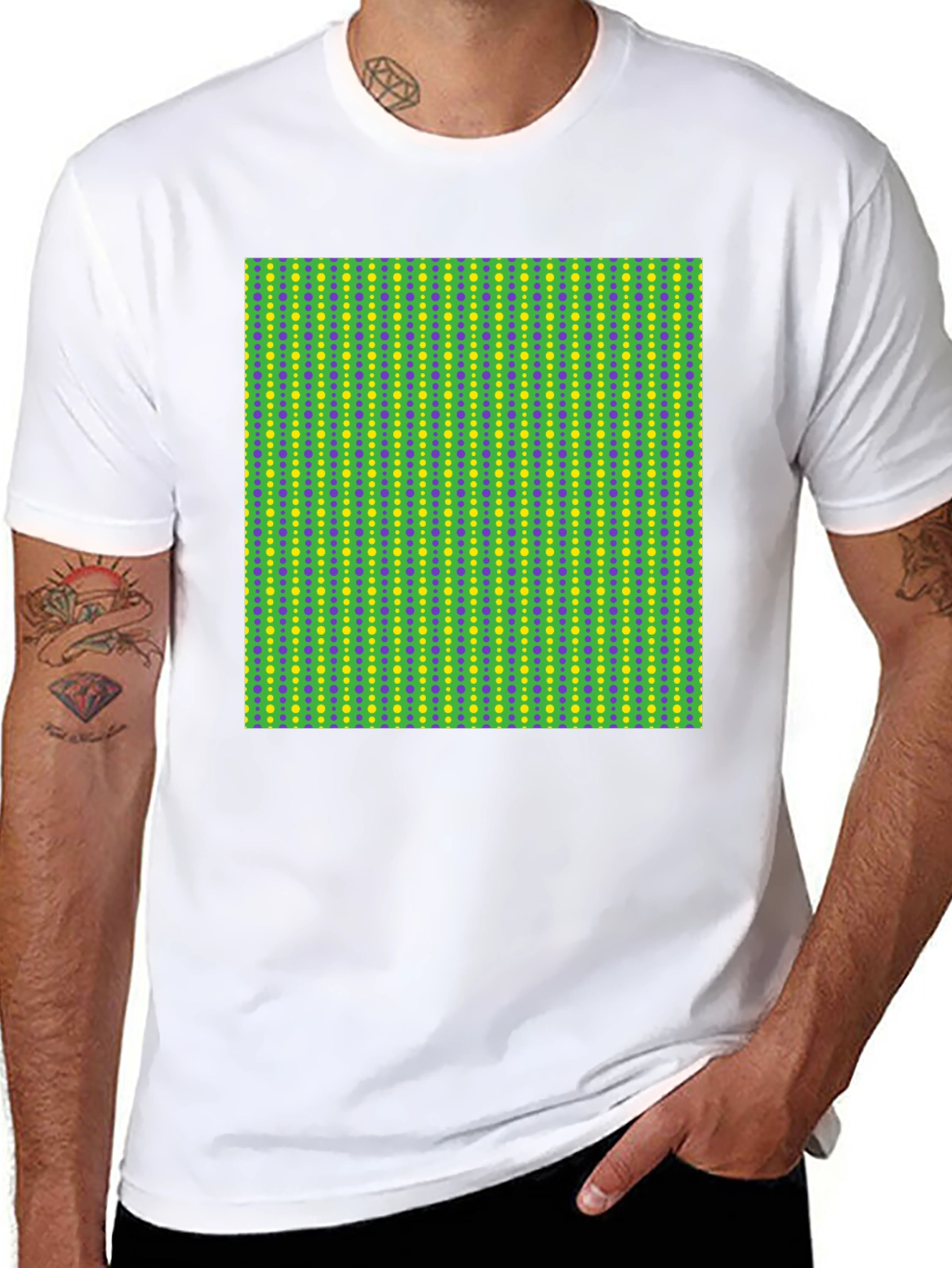 Groovy Geometric Print Black T-Shirt