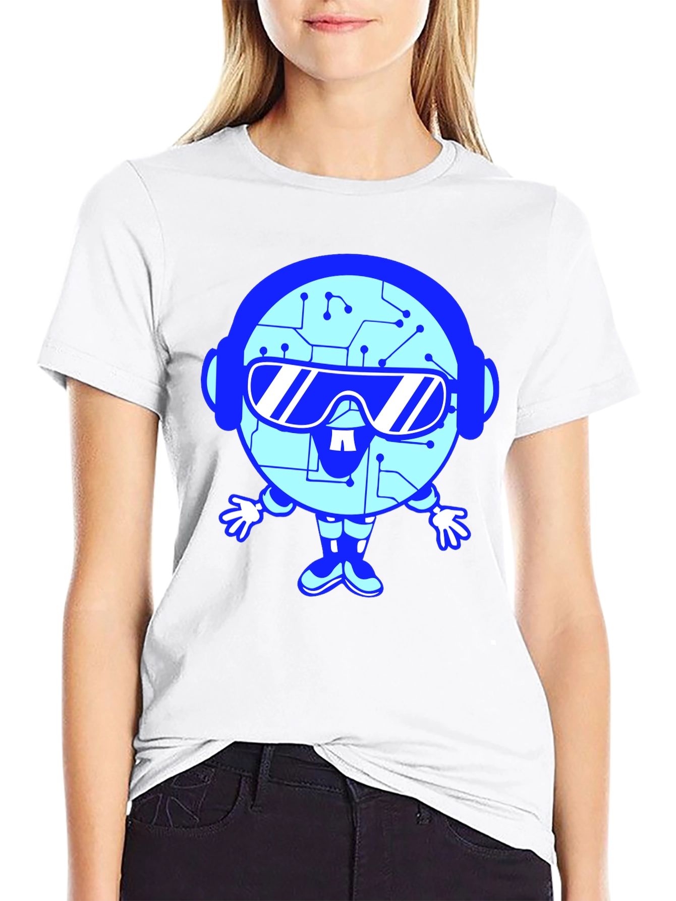 Tech Bot Graphic T-Shirt - Cool Geeky Style