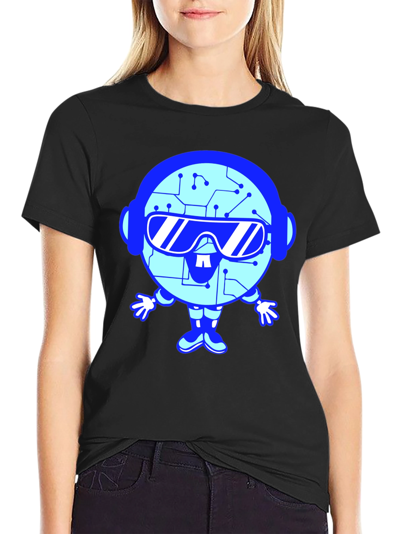Tech Bot Graphic T-Shirt - Cool Geeky Style
