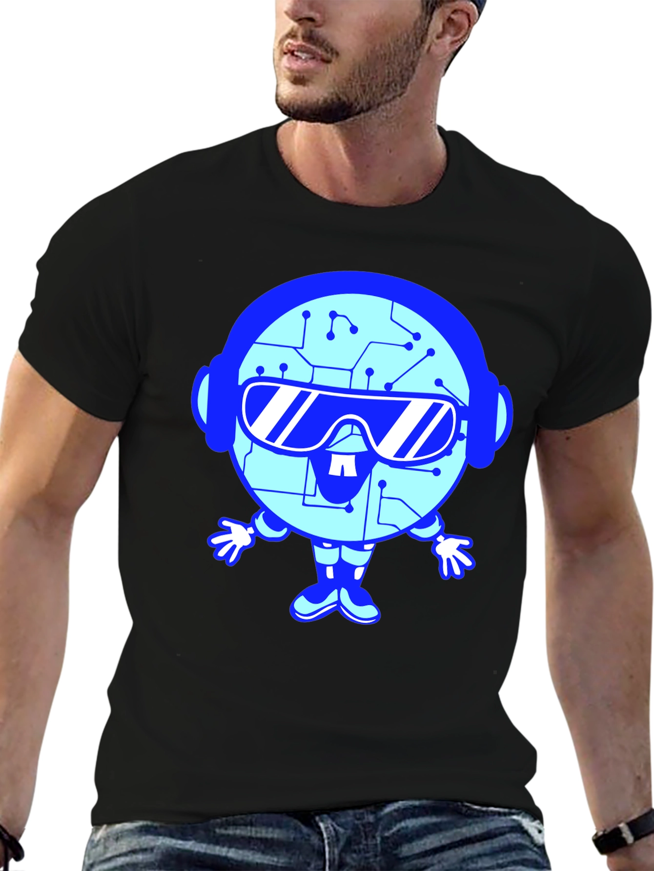 Tech Bot Graphic T-Shirt - Cool Geeky Style