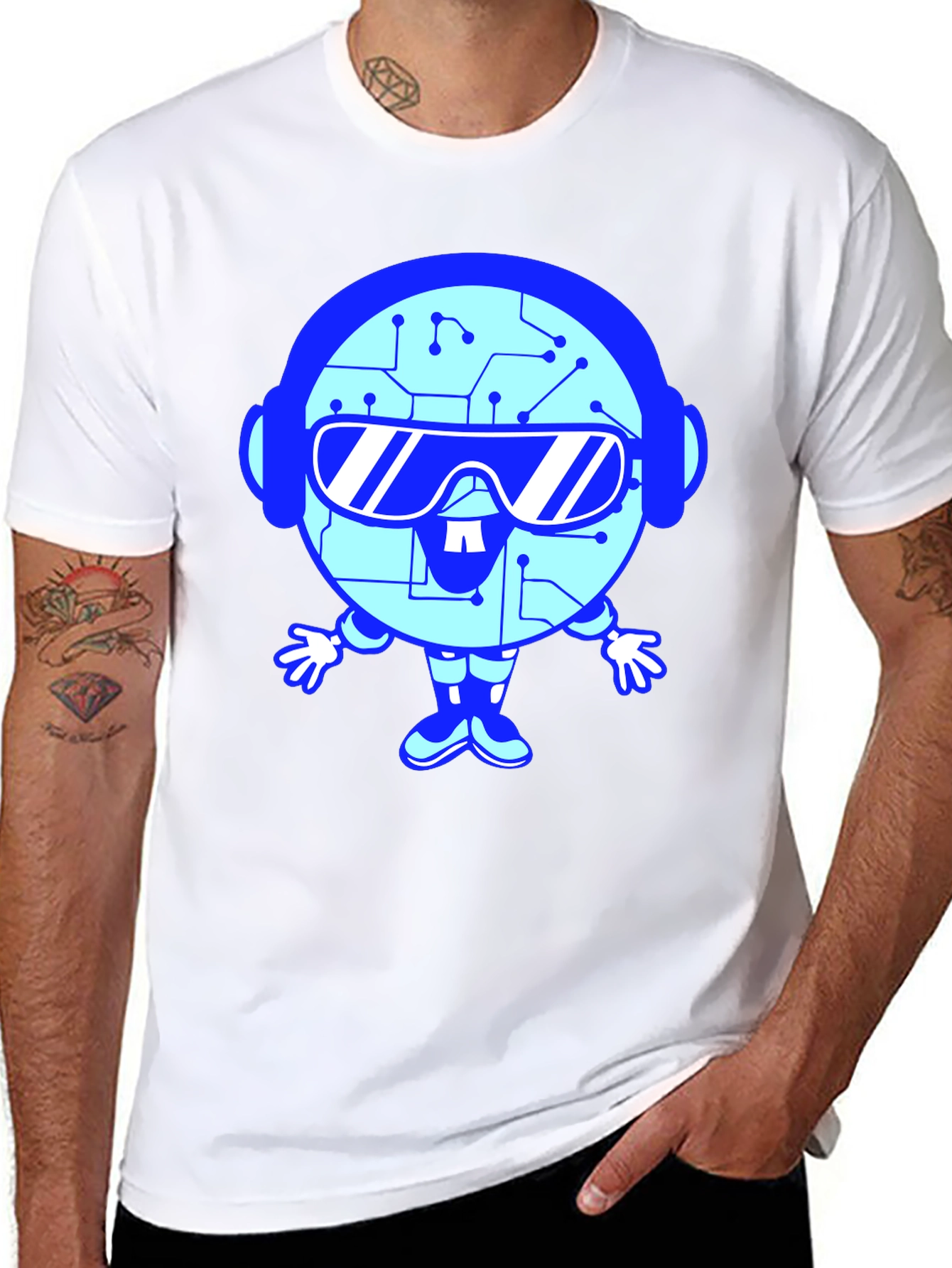 Tech Bot Graphic T-Shirt - Cool Geeky Style