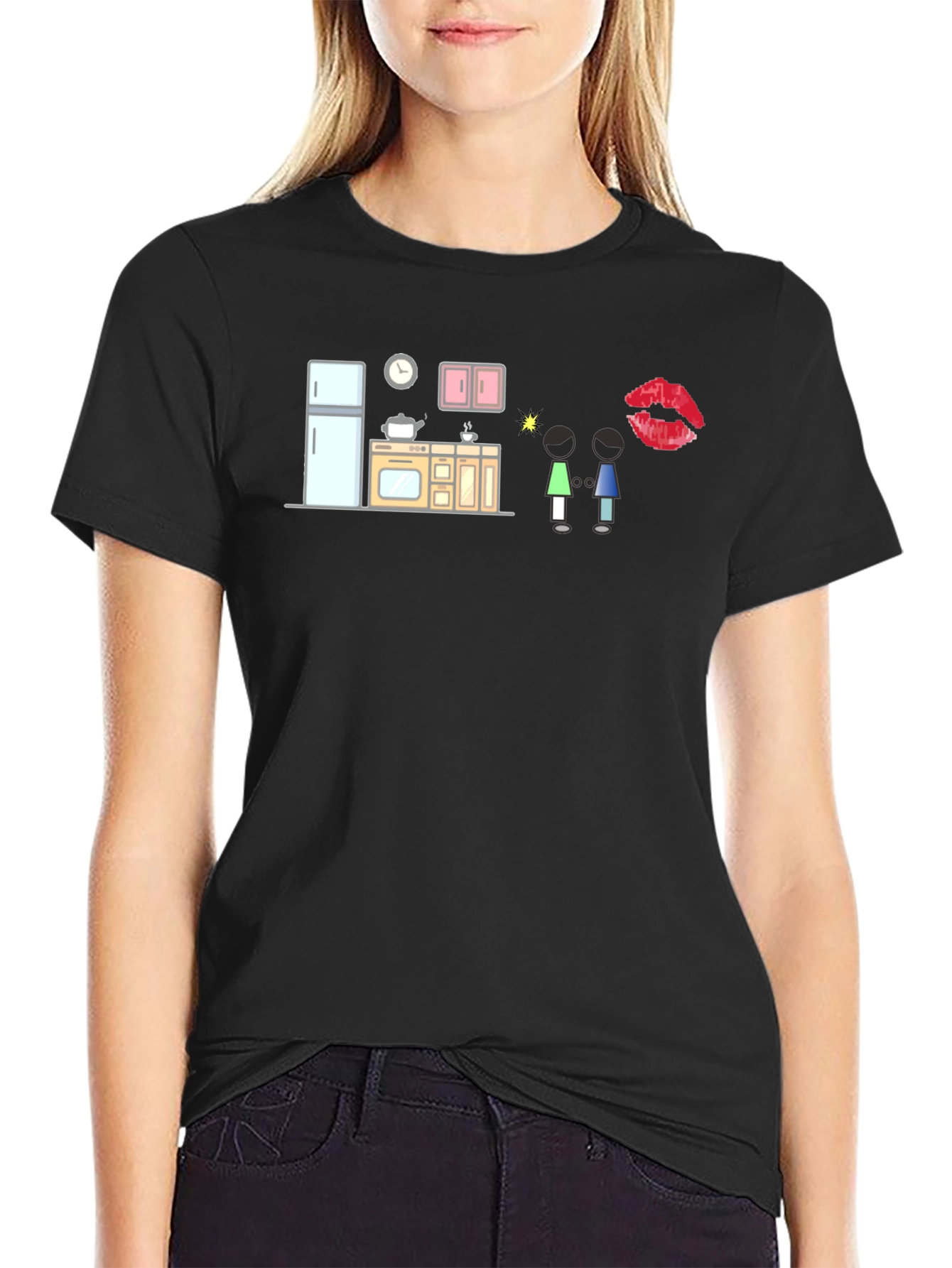 Quirky Kitchen Graphic Tee - Black