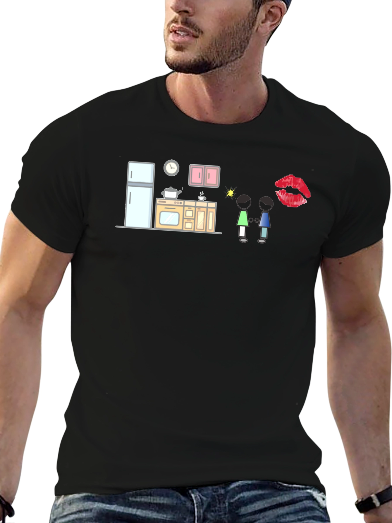 Quirky Kitchen Graphic Tee - Black
