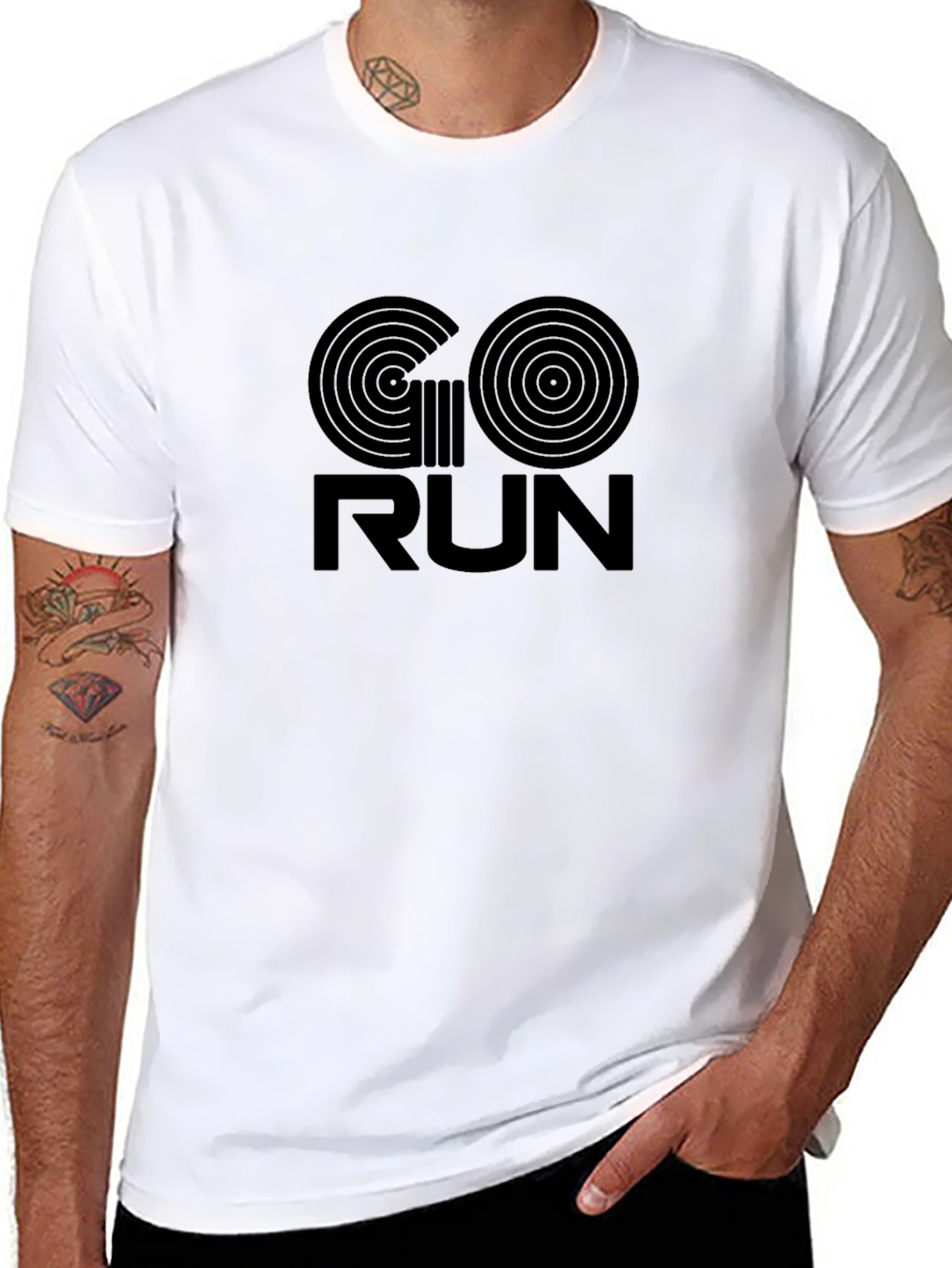 Go Run Graphic Tee - Black Cotton Blend